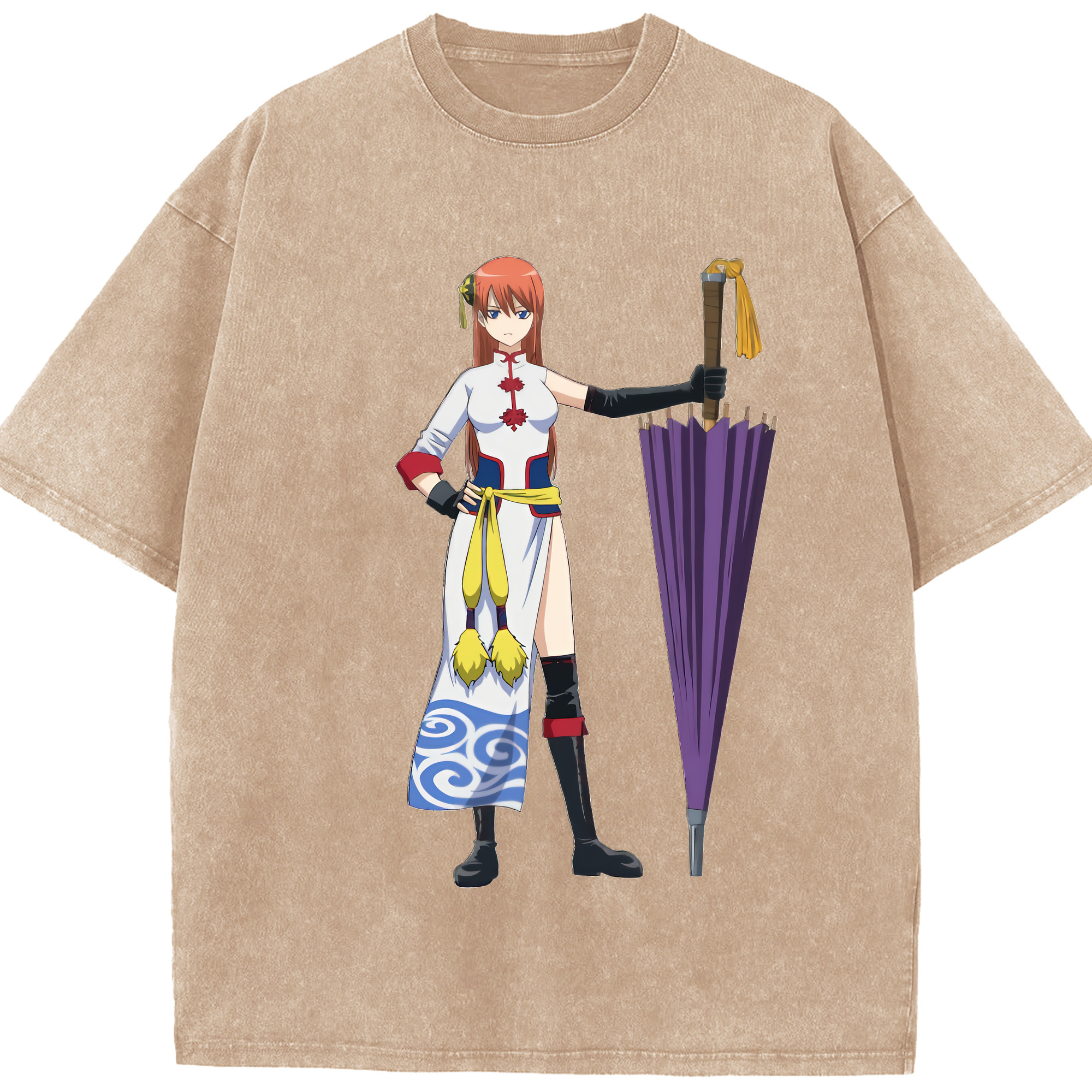 （画像用） ぎんたま 坂田銀時（さかたぎんとき） 神楽 志村新八（しむら しんぱち） GINTAMA Sakata Gintoki Kagura Shimura Shinpachi 綿100% ヴィンテージ風 半袖Tシャツ（フロントプリント）