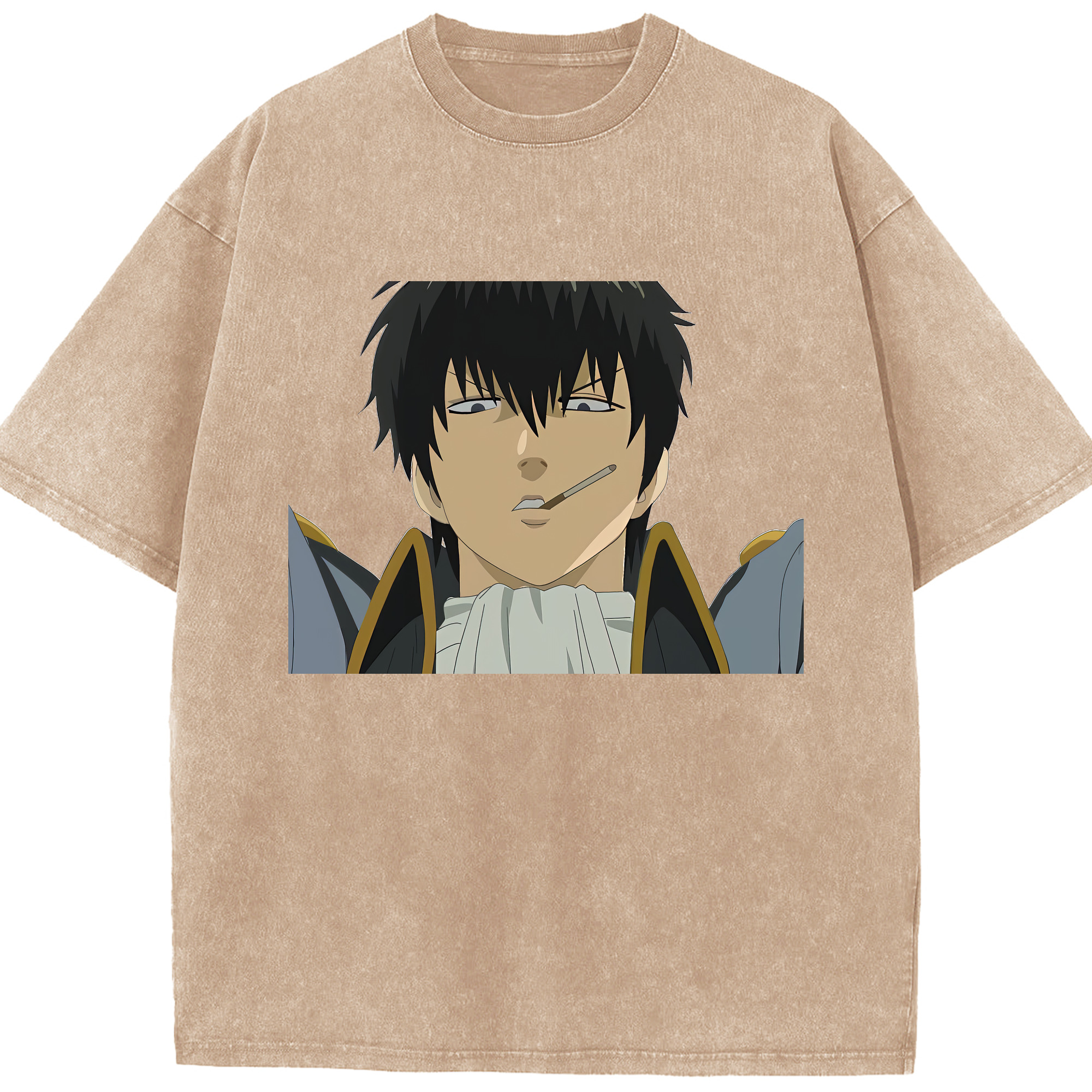 （画像用） ぎんたま 坂田銀時（さかたぎんとき） 神楽 志村新八（しむら しんぱち） GINTAMA Sakata Gintoki Kagura Shimura Shinpachi 綿100% ヴィンテージ風 半袖Tシャツ（フロントプリント）