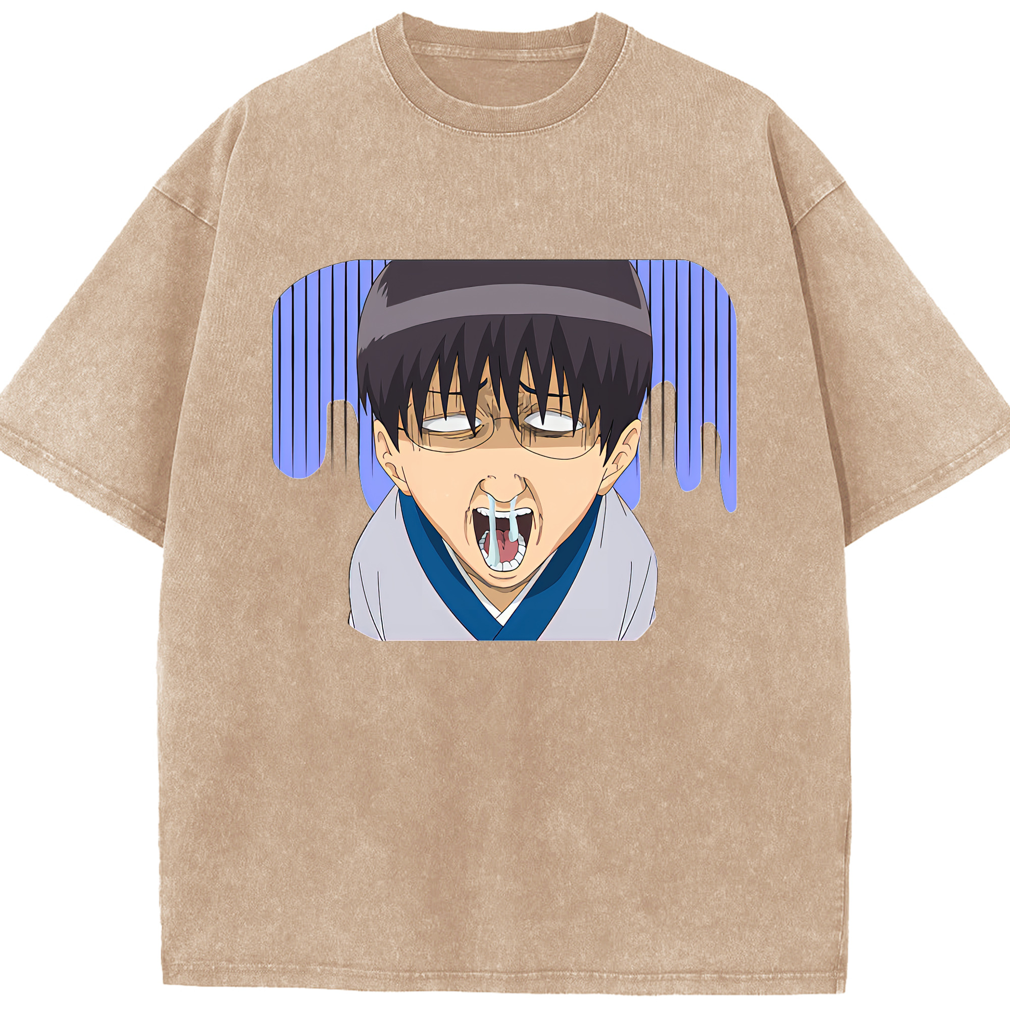 （画像用） ぎんたま 坂田銀時（さかたぎんとき） 神楽 志村新八（しむら しんぱち） GINTAMA Sakata Gintoki Kagura Shimura Shinpachi 綿100% ヴィンテージ風 半袖Tシャツ（フロントプリント）