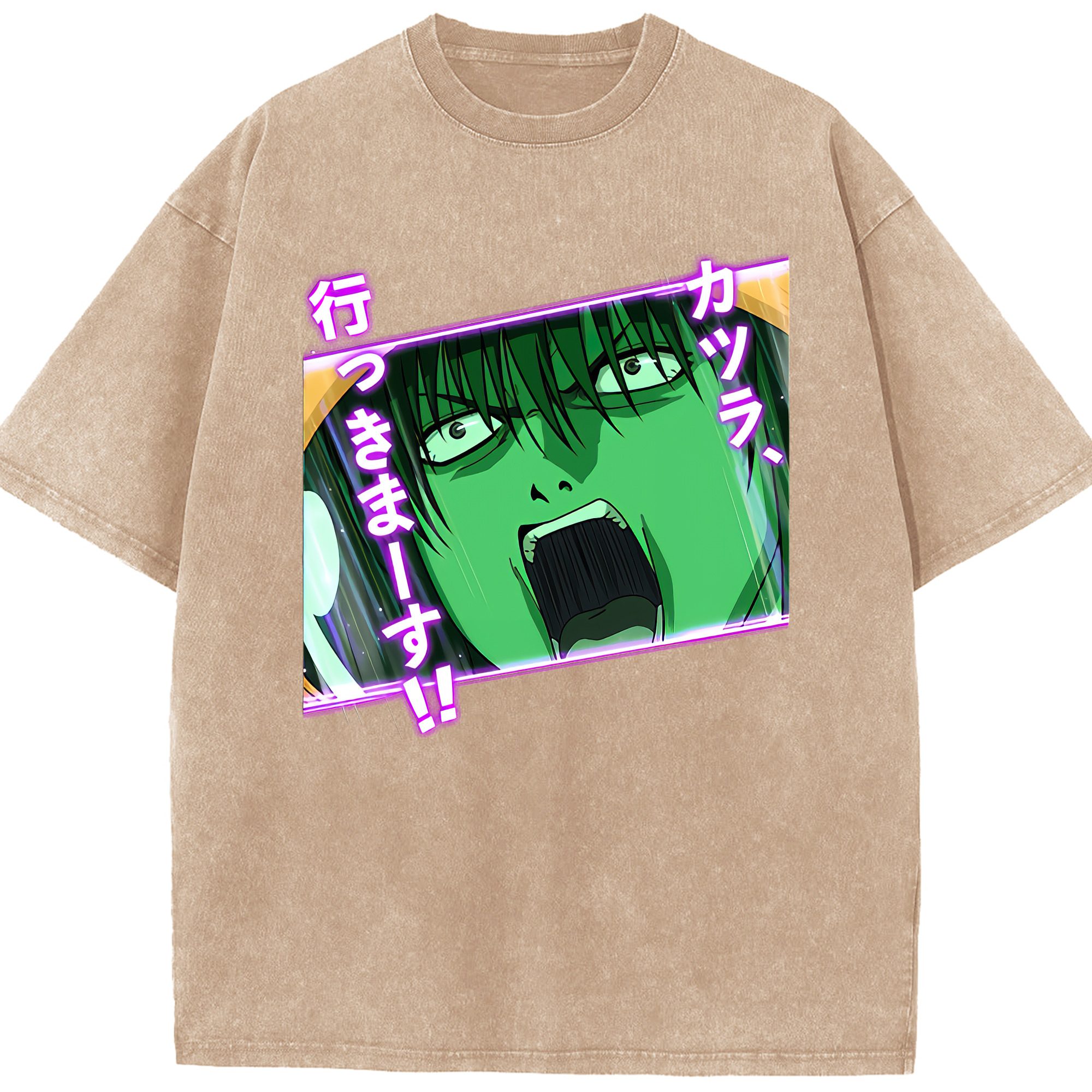 （画像用） ぎんたま 坂田銀時（さかたぎんとき） 神楽 志村新八（しむら しんぱち） GINTAMA Sakata Gintoki Kagura Shimura Shinpachi 綿100% ヴィンテージ風 半袖Tシャツ（フロントプリント）