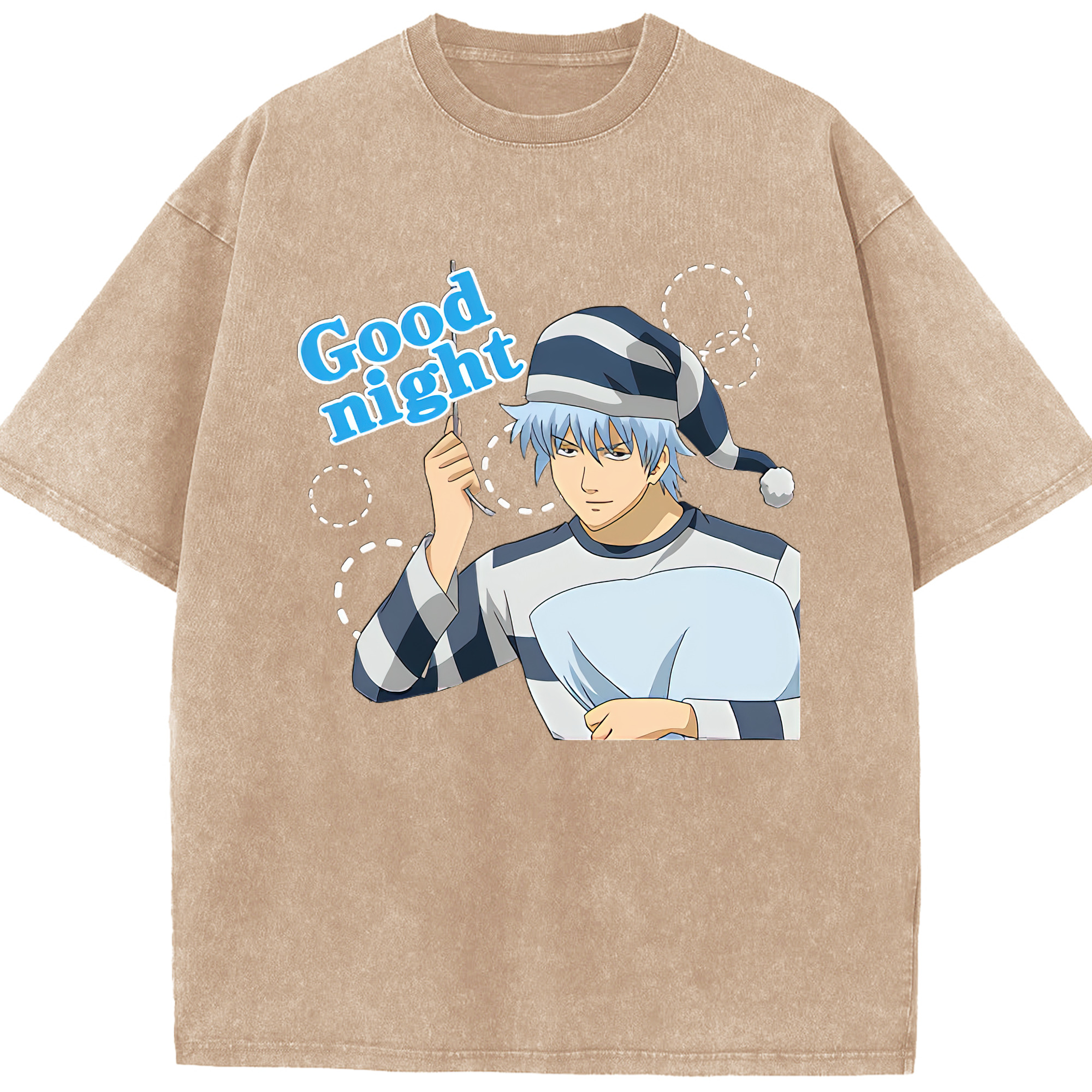 （画像用） ぎんたま 坂田銀時（さかたぎんとき） 神楽 志村新八（しむら しんぱち） GINTAMA Sakata Gintoki Kagura Shimura Shinpachi 綿100% ヴィンテージ風 半袖Tシャツ（フロントプリント）