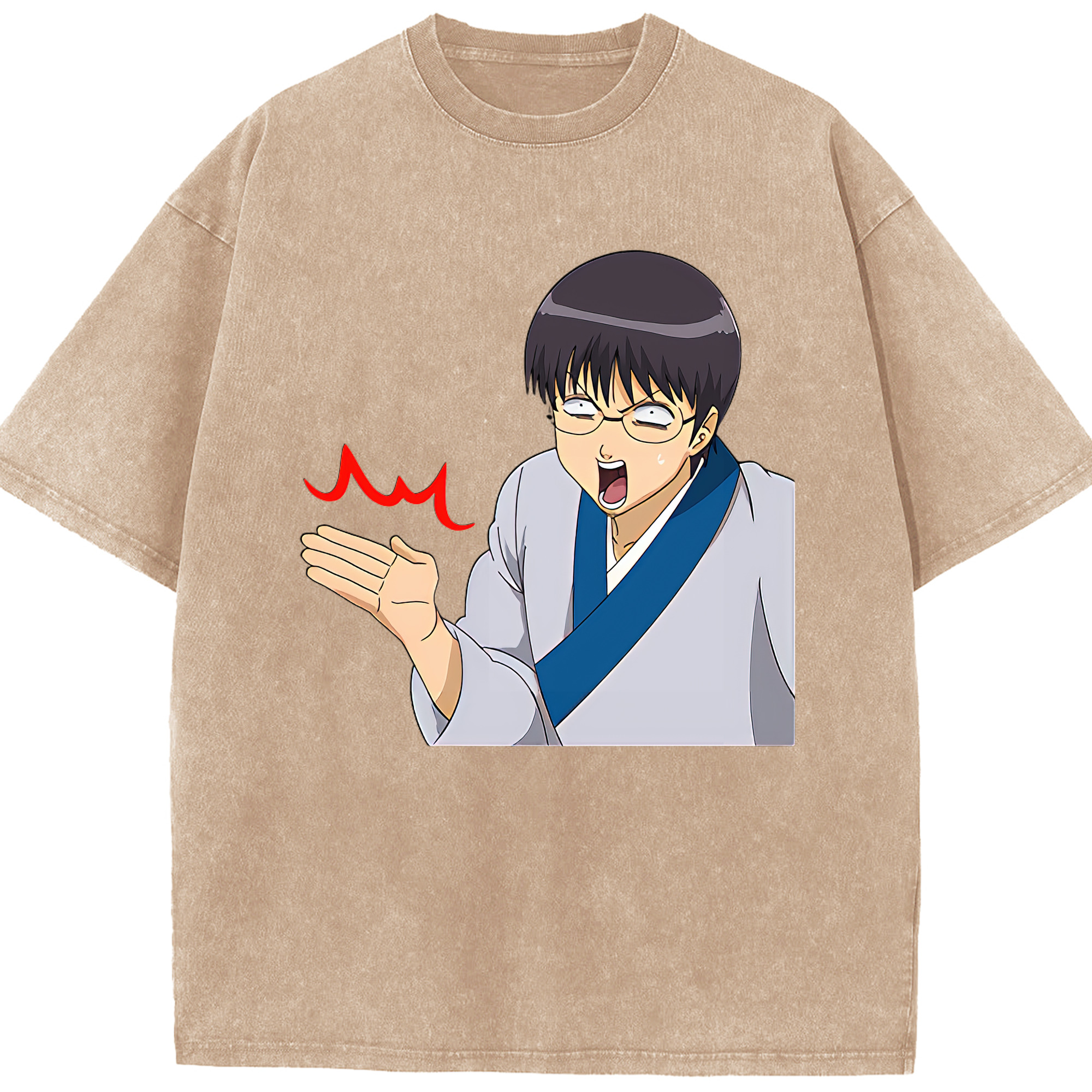 （画像用） ぎんたま 坂田銀時（さかたぎんとき） 神楽 志村新八（しむら しんぱち） GINTAMA Sakata Gintoki Kagura Shimura Shinpachi 綿100% ヴィンテージ風 半袖Tシャツ（フロントプリント）