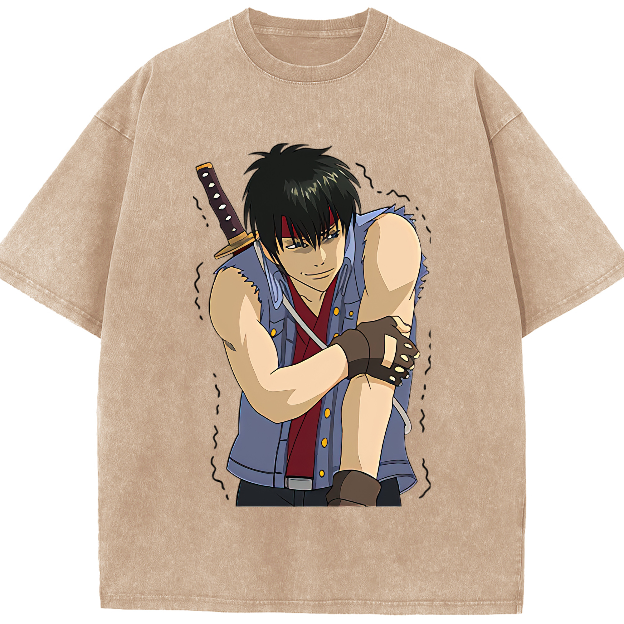 （画像用） ぎんたま 坂田銀時（さかたぎんとき） 神楽 志村新八（しむら しんぱち） GINTAMA Sakata Gintoki Kagura Shimura Shinpachi 綿100% ヴィンテージ風 半袖Tシャツ（フロントプリント）