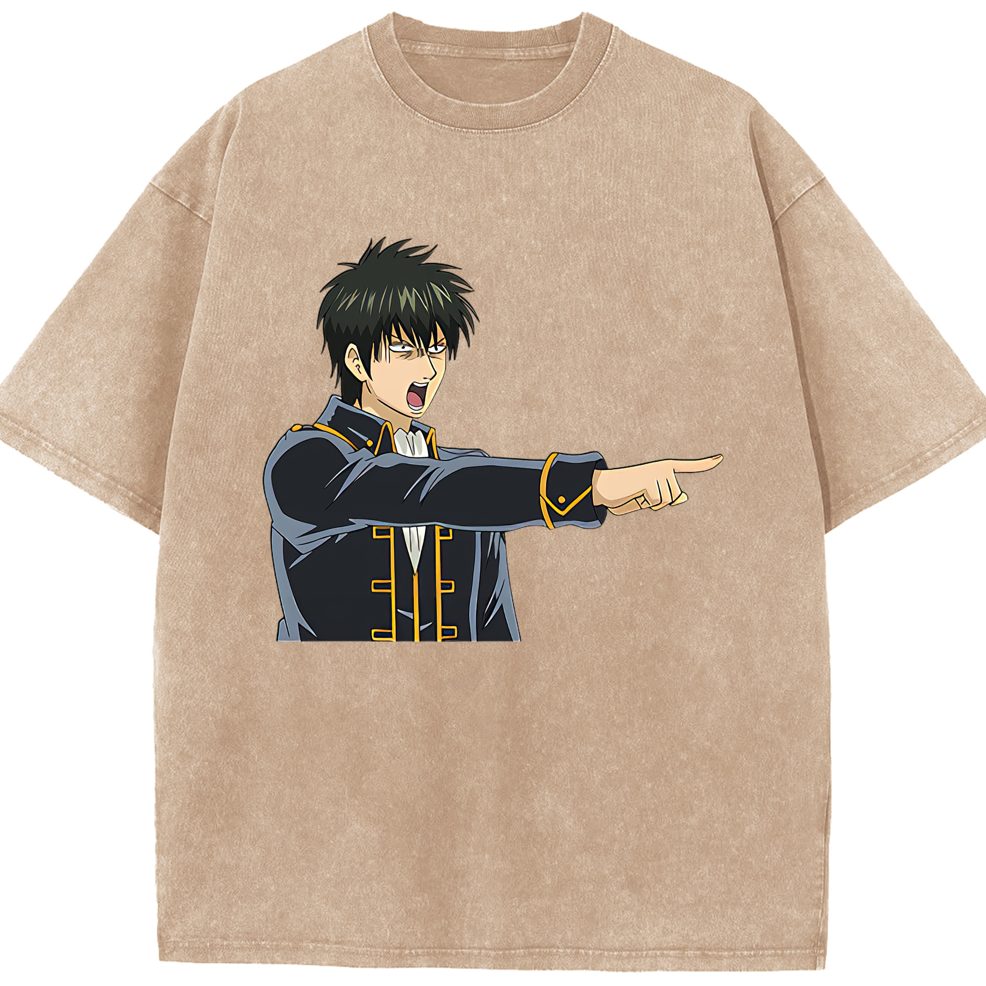 （画像用） ぎんたま 坂田銀時（さかたぎんとき） 神楽 志村新八（しむら しんぱち） GINTAMA Sakata Gintoki Kagura Shimura Shinpachi 綿100% ヴィンテージ風 半袖Tシャツ（フロントプリント）