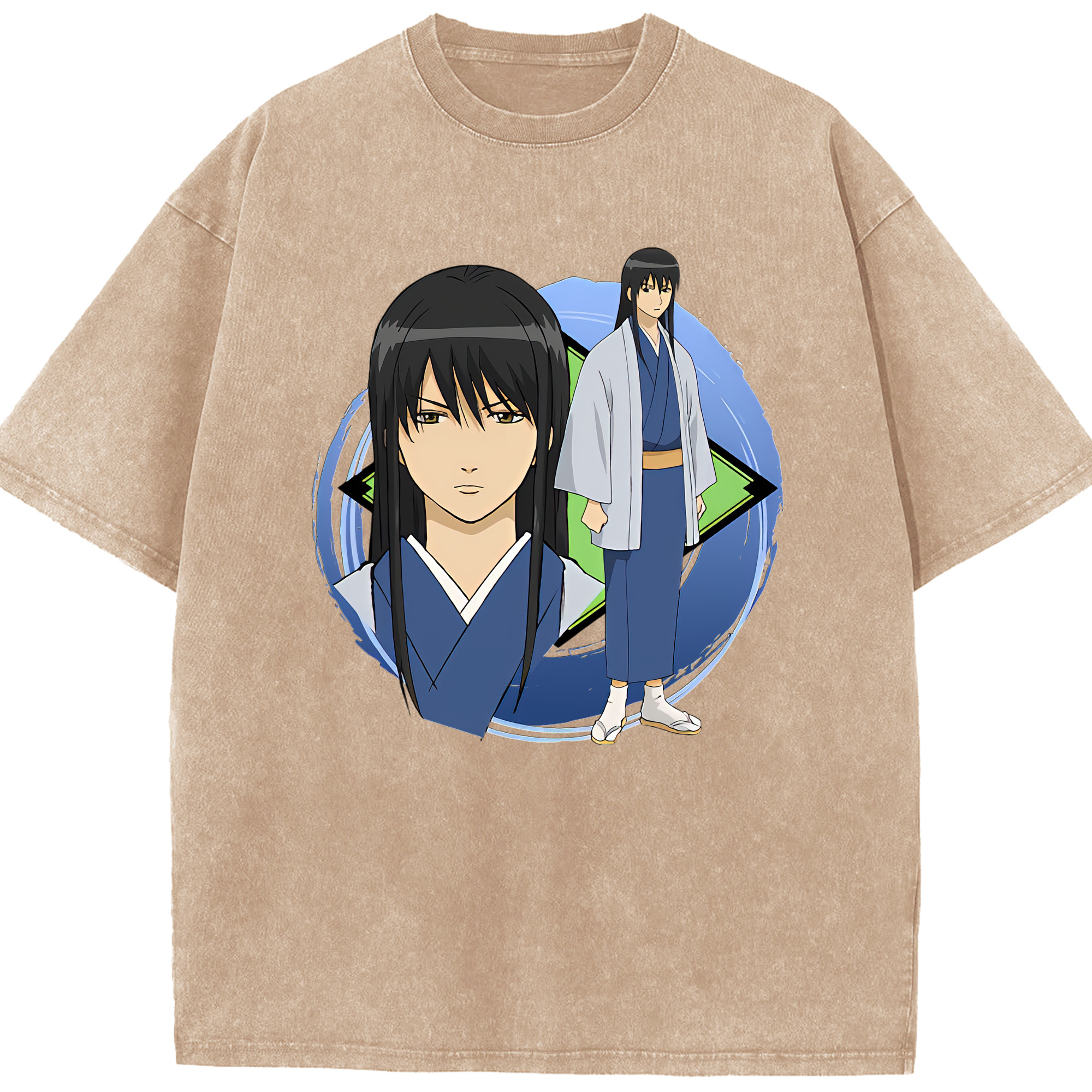 （画像用） ぎんたま 坂田銀時（さかたぎんとき） 神楽 志村新八（しむら しんぱち） GINTAMA Sakata Gintoki Kagura Shimura Shinpachi 綿100% ヴィンテージ風 半袖Tシャツ（フロントプリント）