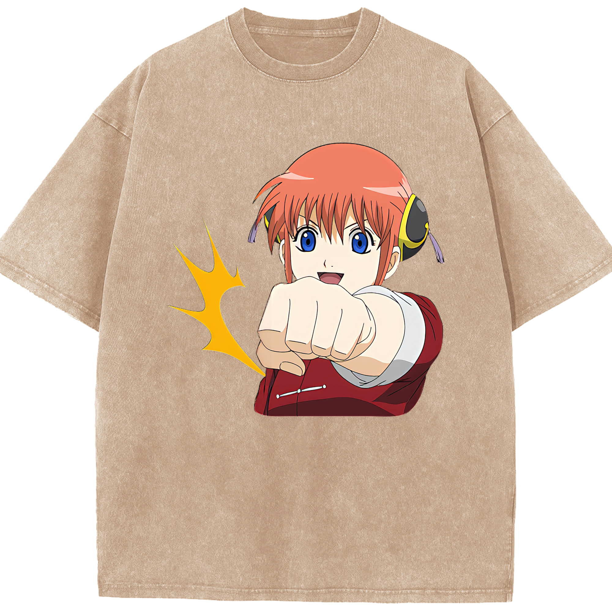 （画像用） ぎんたま 坂田銀時（さかたぎんとき） 神楽 志村新八（しむら しんぱち） GINTAMA Sakata Gintoki Kagura Shimura Shinpachi 綿100% ヴィンテージ風 半袖Tシャツ（フロントプリント）