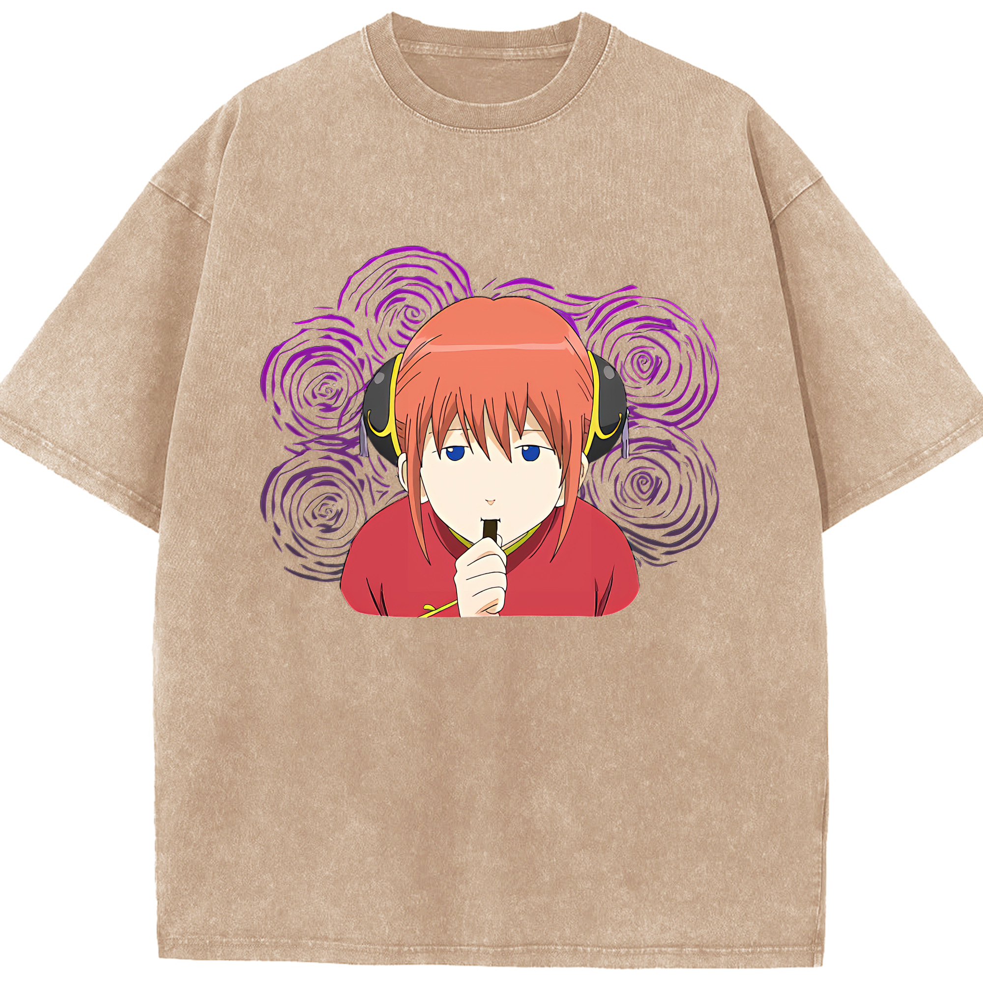 （画像用） ぎんたま 坂田銀時（さかたぎんとき） 神楽 志村新八（しむら しんぱち） GINTAMA Sakata Gintoki Kagura Shimura Shinpachi 綿100% ヴィンテージ風 半袖Tシャツ（フロントプリント）