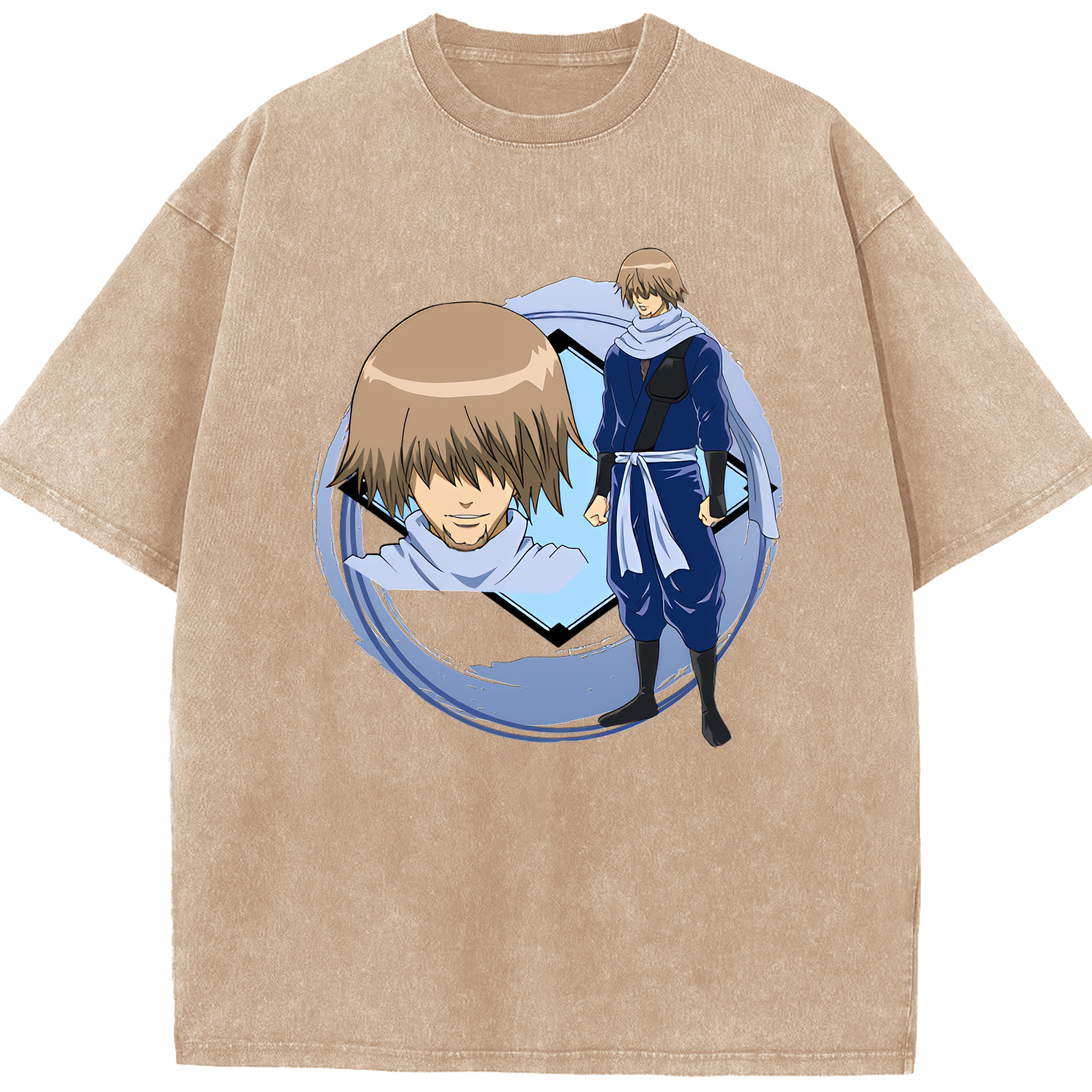 （画像用） ぎんたま 坂田銀時（さかたぎんとき） 神楽 志村新八（しむら しんぱち） GINTAMA Sakata Gintoki Kagura Shimura Shinpachi 綿100% ヴィンテージ風 半袖Tシャツ（フロントプリント）