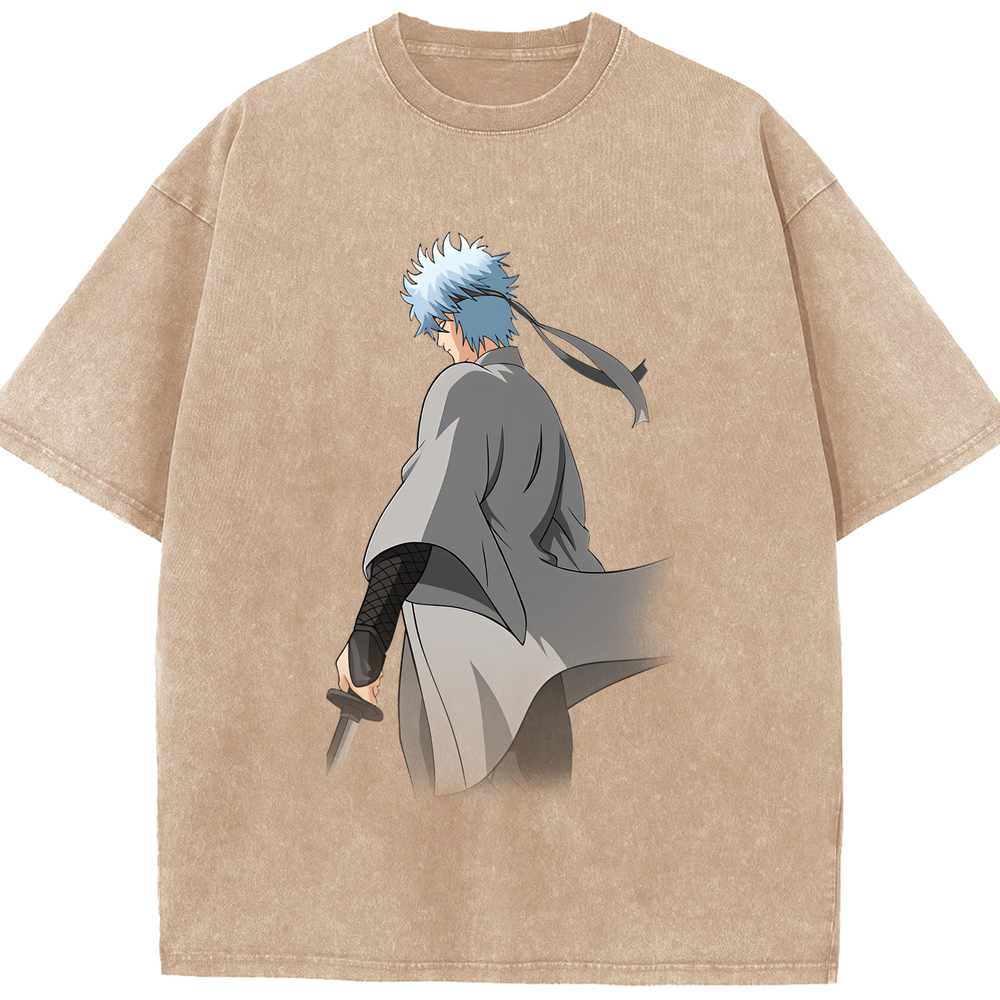 （画像用） ぎんたま 坂田銀時（さかたぎんとき） 神楽 志村新八（しむら しんぱち） GINTAMA Sakata Gintoki Kagura Shimura Shinpachi 綿100% ヴィンテージ風 半袖Tシャツ（フロントプリント）