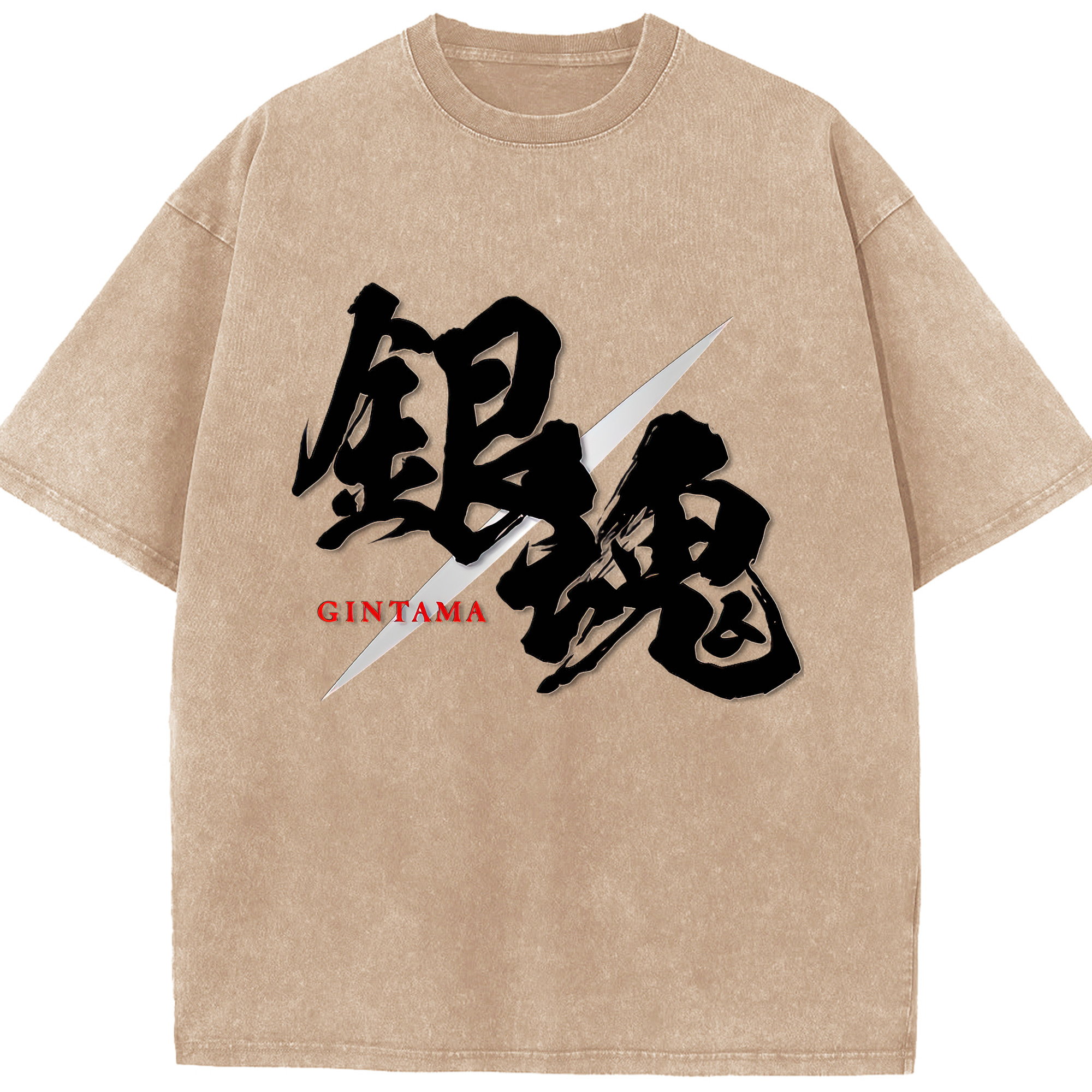 （画像用） ぎんたま 坂田銀時（さかたぎんとき） 神楽 志村新八（しむら しんぱち） GINTAMA Sakata Gintoki Kagura Shimura Shinpachi 綿100% ヴィンテージ風 半袖Tシャツ（フロントプリント）