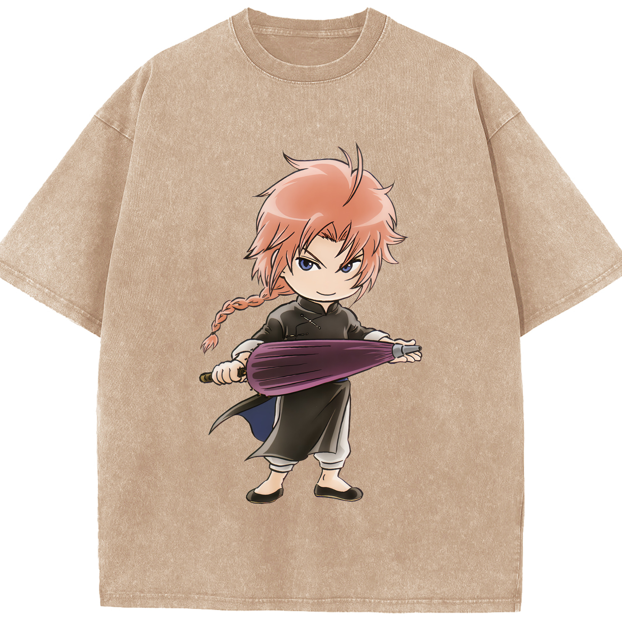 （画像用） ぎんたま 坂田銀時（さかたぎんとき） 神楽 志村新八（しむら しんぱち） GINTAMA Sakata Gintoki Kagura Shimura Shinpachi 綿100% ヴィンテージ風 半袖Tシャツ（フロントプリント）