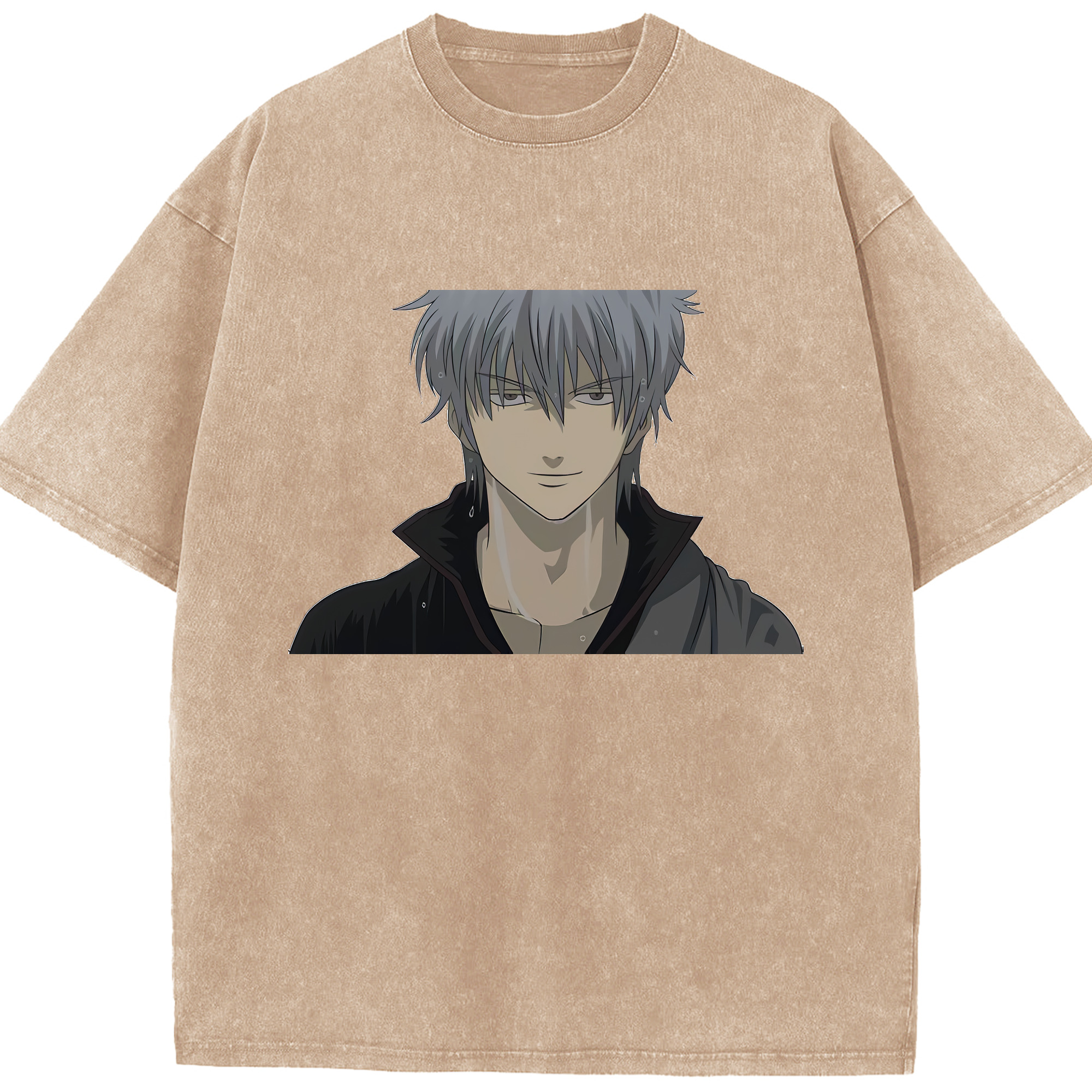 （画像用） ぎんたま 坂田銀時（さかたぎんとき） 神楽 志村新八（しむら しんぱち） GINTAMA Sakata Gintoki Kagura Shimura Shinpachi 綿100% ヴィンテージ風 半袖Tシャツ（フロントプリント）