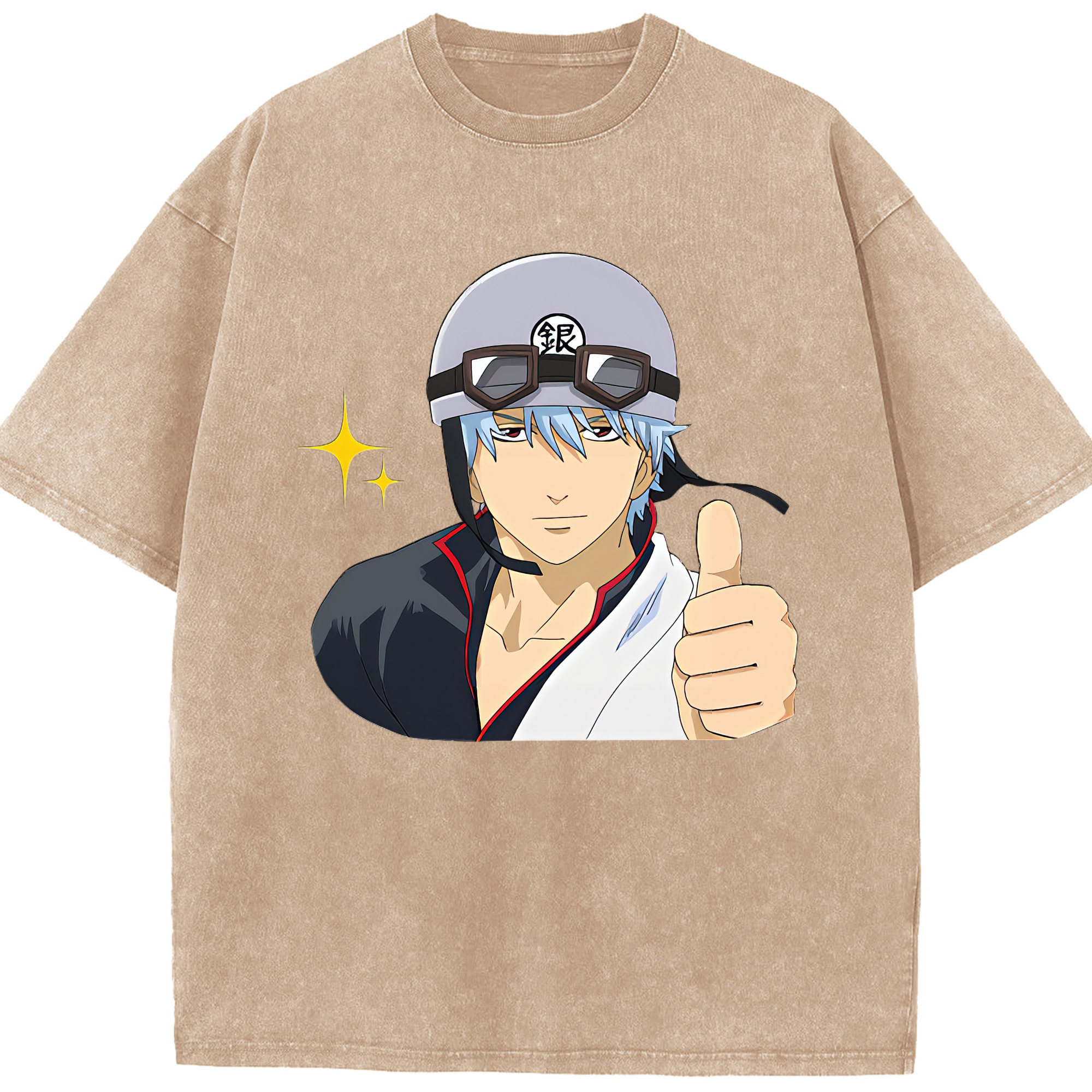 （画像用） ぎんたま 坂田銀時（さかたぎんとき） 神楽 志村新八（しむら しんぱち） GINTAMA Sakata Gintoki Kagura Shimura Shinpachi 綿100% ヴィンテージ風 半袖Tシャツ（フロントプリント）