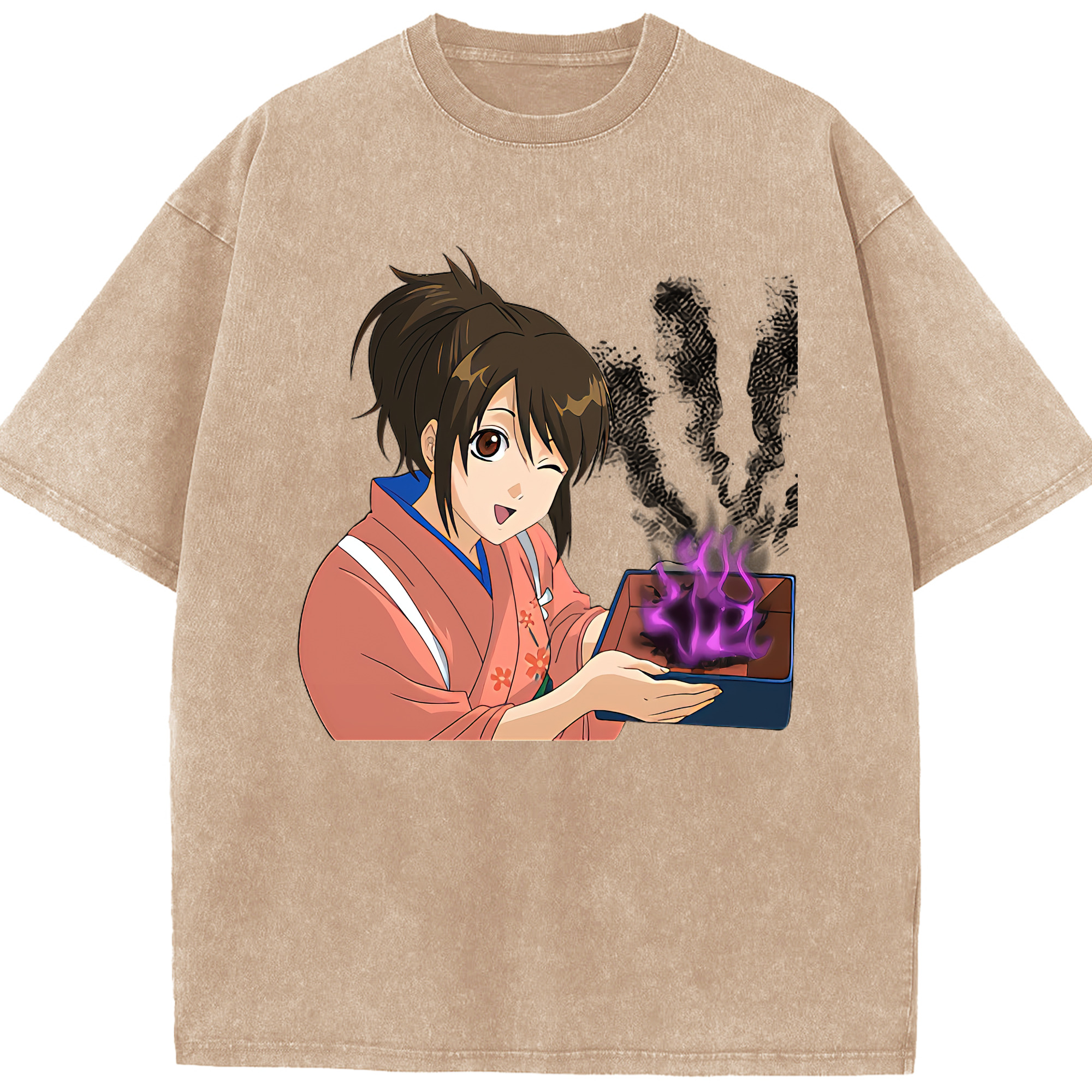 （画像用） ぎんたま 坂田銀時（さかたぎんとき） 神楽 志村新八（しむら しんぱち） GINTAMA Sakata Gintoki Kagura Shimura Shinpachi 綿100% ヴィンテージ風 半袖Tシャツ（フロントプリント）