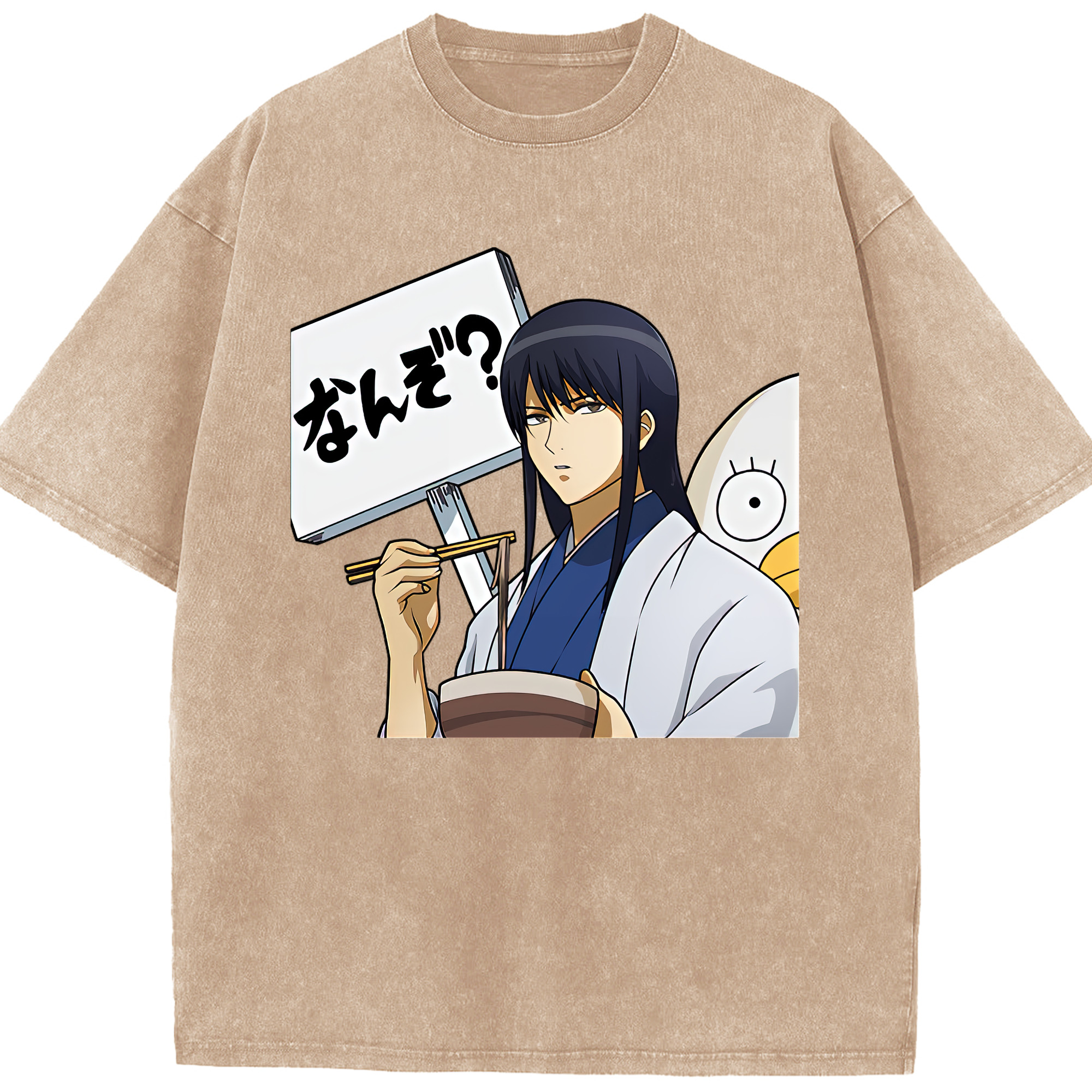 （画像用） ぎんたま 坂田銀時（さかたぎんとき） 神楽 志村新八（しむら しんぱち） GINTAMA Sakata Gintoki Kagura Shimura Shinpachi 綿100% ヴィンテージ風 半袖Tシャツ（フロントプリント）