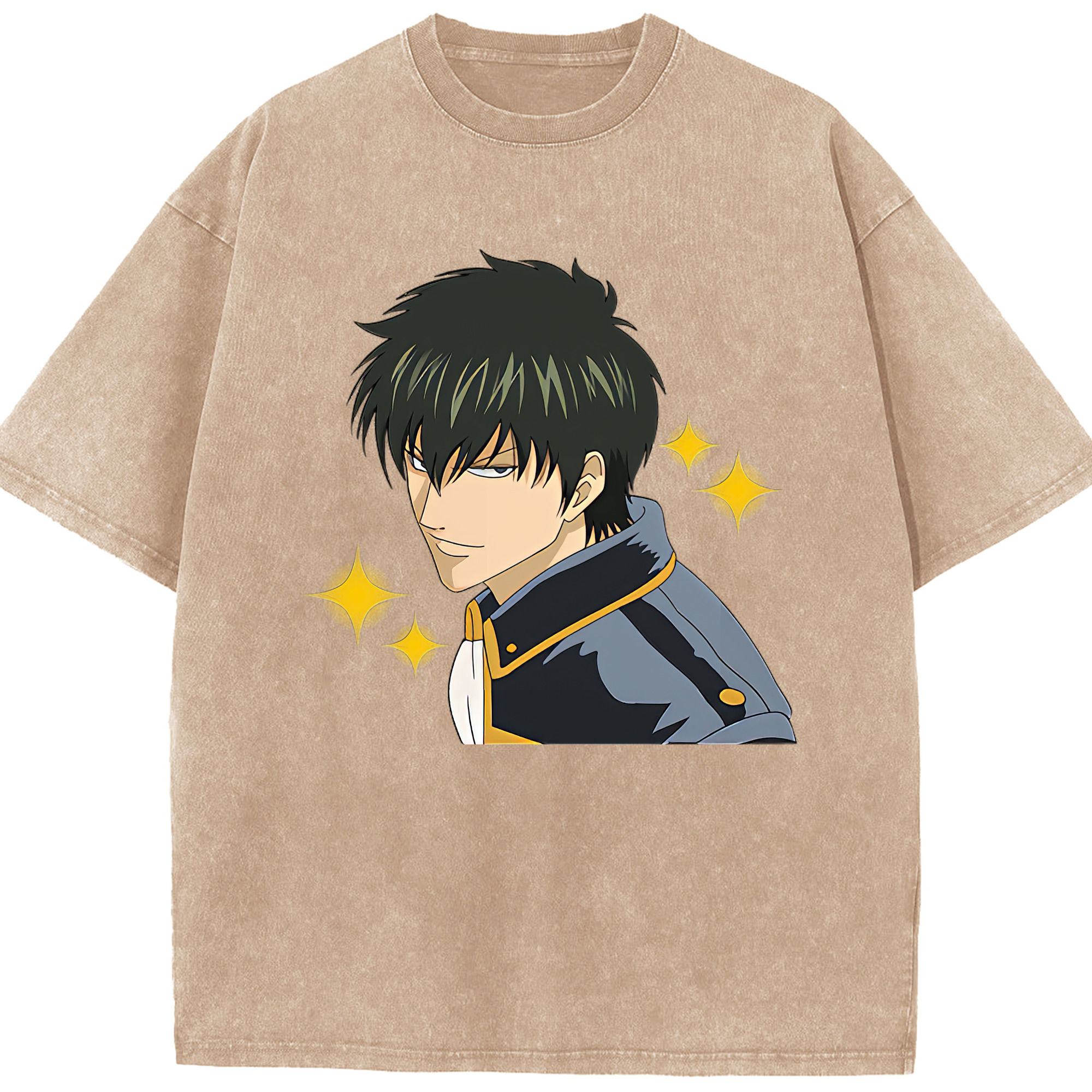 （画像用） ぎんたま 坂田銀時（さかたぎんとき） 神楽 志村新八（しむら しんぱち） GINTAMA Sakata Gintoki Kagura Shimura Shinpachi 綿100% ヴィンテージ風 半袖Tシャツ（フロントプリント）