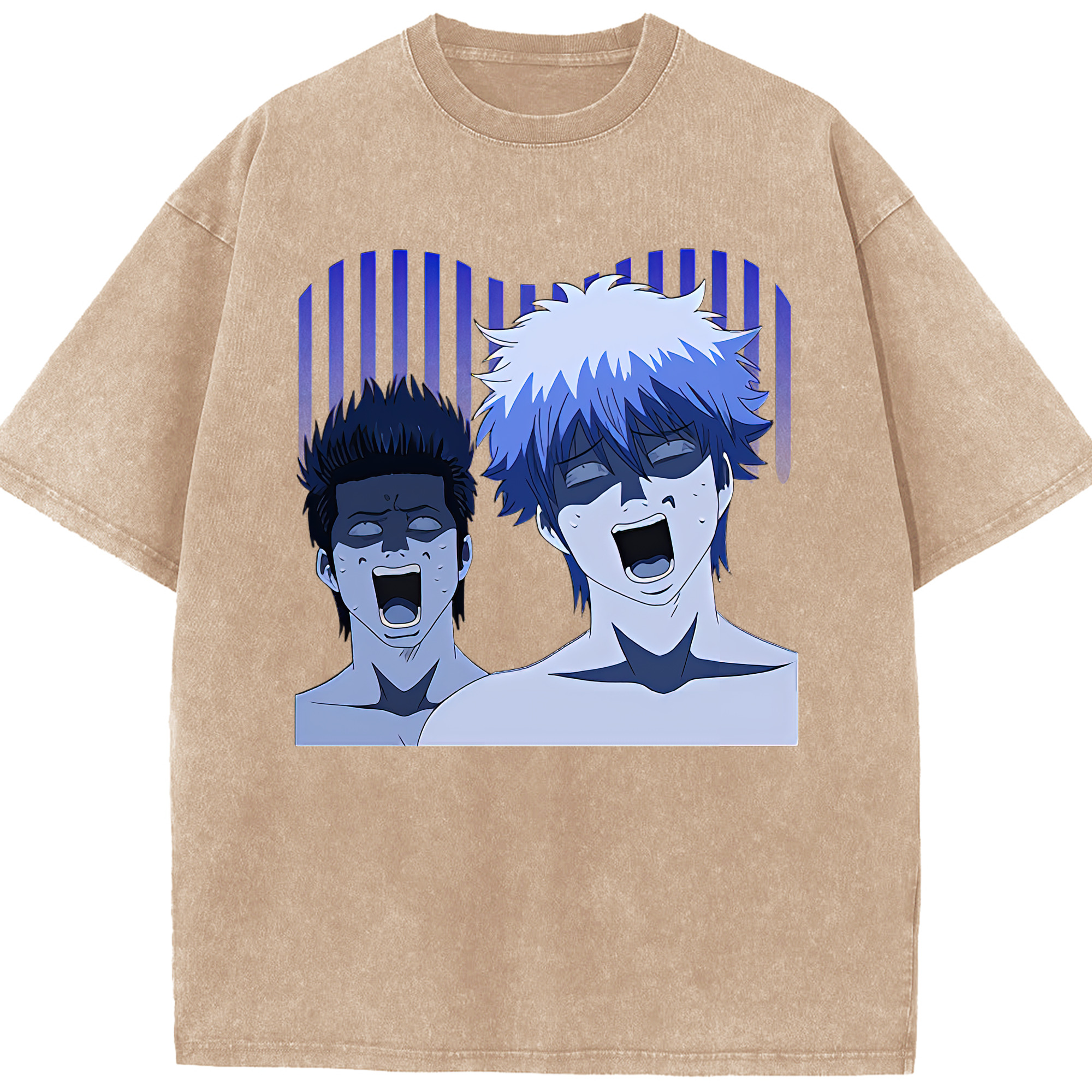（画像用） ぎんたま 坂田銀時（さかたぎんとき） 神楽 志村新八（しむら しんぱち） GINTAMA Sakata Gintoki Kagura Shimura Shinpachi 綿100% ヴィンテージ風 半袖Tシャツ（フロントプリント）