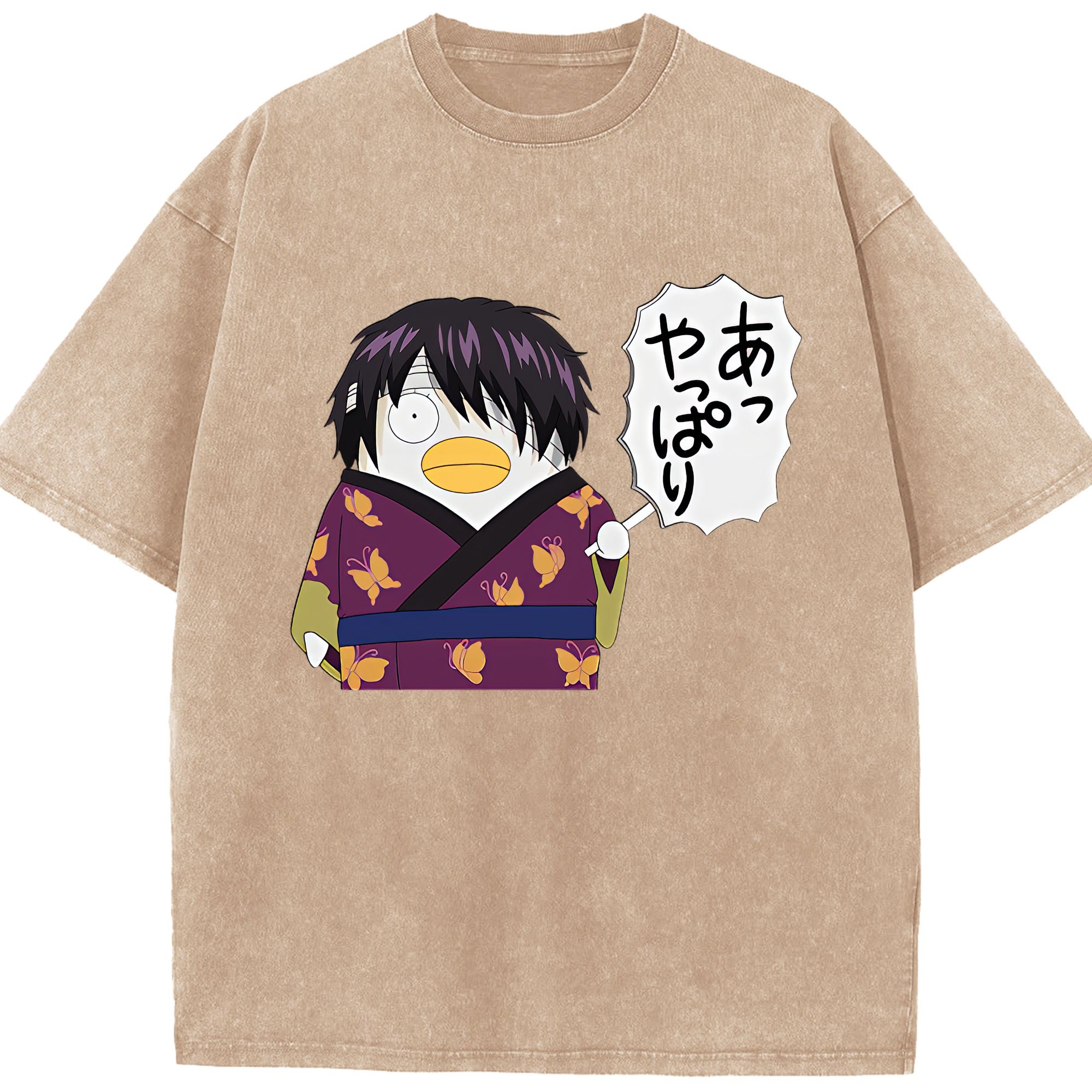 （画像用） ぎんたま 坂田銀時（さかたぎんとき） 神楽 志村新八（しむら しんぱち） GINTAMA Sakata Gintoki Kagura Shimura Shinpachi 綿100% ヴィンテージ風 半袖Tシャツ（フロントプリント）