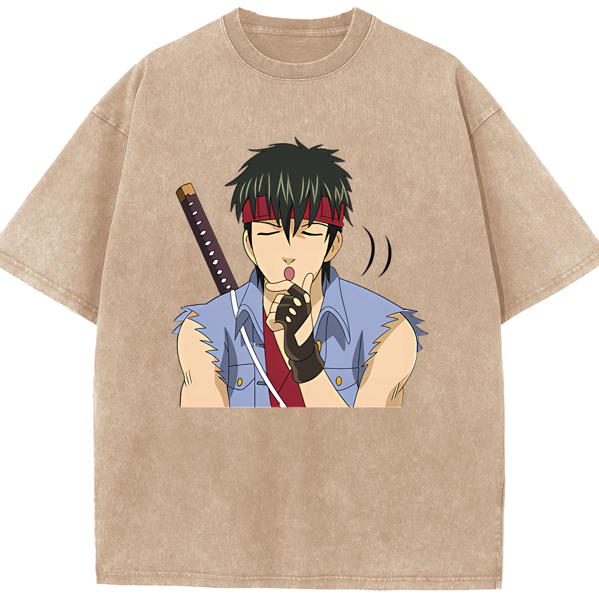 （画像用） ぎんたま 坂田銀時（さかたぎんとき） 神楽 志村新八（しむら しんぱち） GINTAMA Sakata Gintoki Kagura Shimura Shinpachi 綿100% ヴィンテージ風 半袖Tシャツ（フロントプリント）