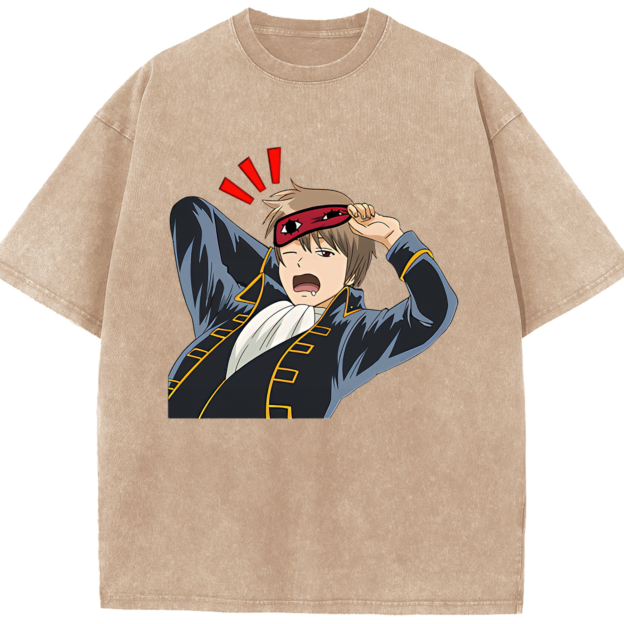 （画像用） ぎんたま 坂田銀時（さかたぎんとき） 神楽 志村新八（しむら しんぱち） GINTAMA Sakata Gintoki Kagura Shimura Shinpachi 綿100% ヴィンテージ風 半袖Tシャツ（フロントプリント）