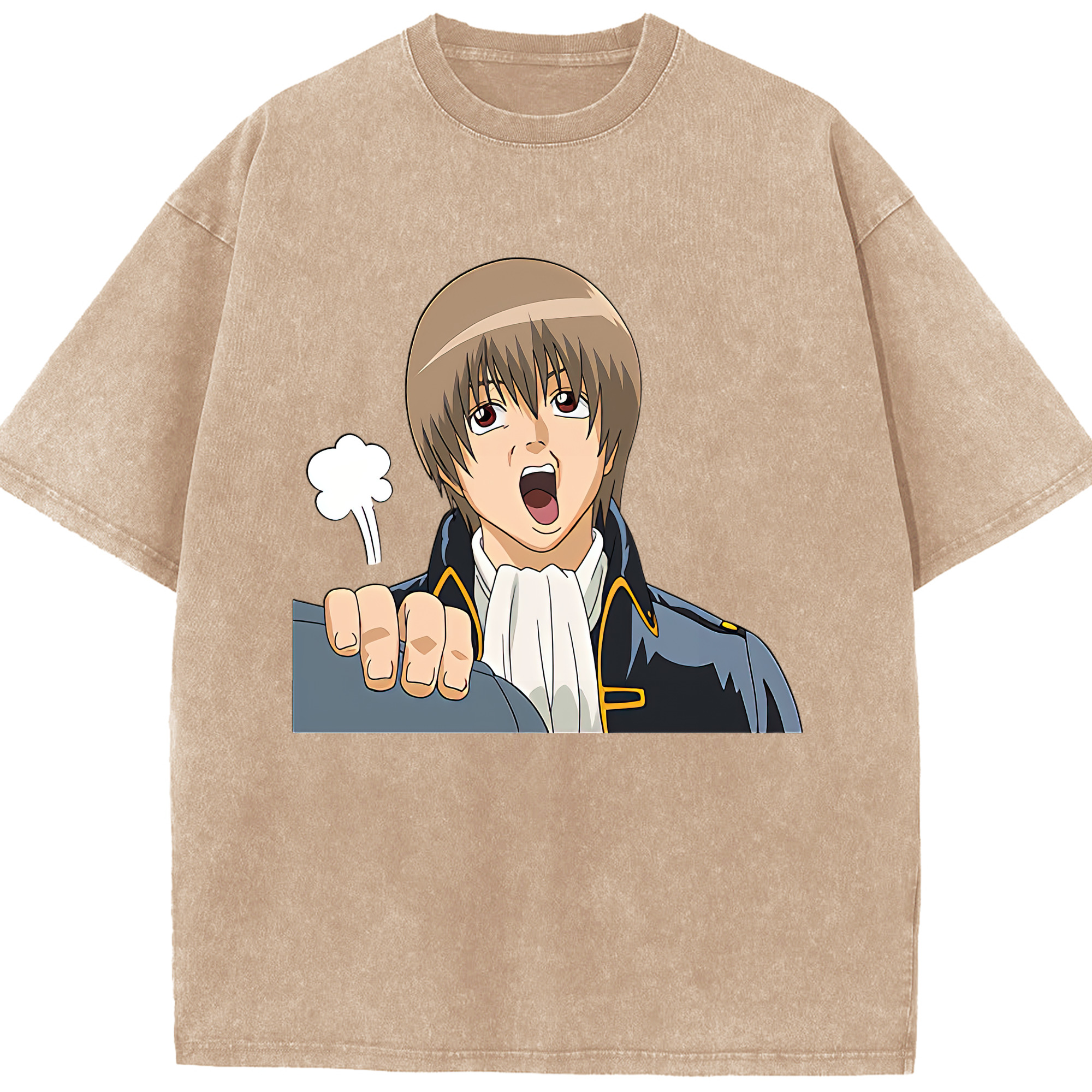 （画像用） ぎんたま 坂田銀時（さかたぎんとき） 神楽 志村新八（しむら しんぱち） GINTAMA Sakata Gintoki Kagura Shimura Shinpachi 綿100% ヴィンテージ風 半袖Tシャツ（フロントプリント）