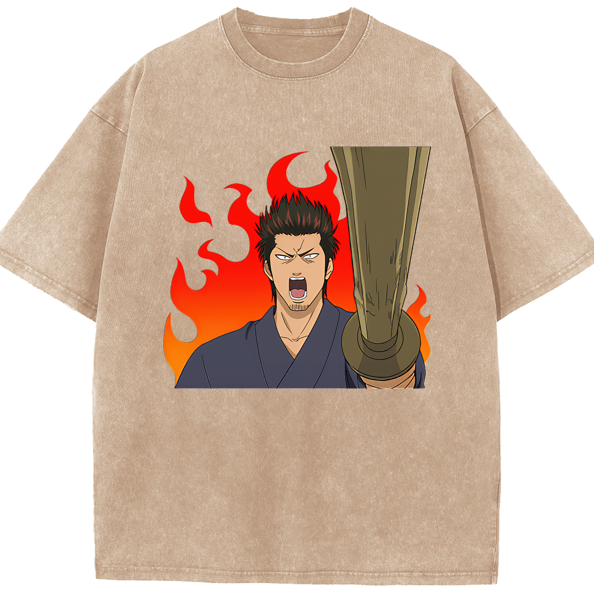 （画像用） ぎんたま 坂田銀時（さかたぎんとき） 神楽 志村新八（しむら しんぱち） GINTAMA Sakata Gintoki Kagura Shimura Shinpachi 綿100% ヴィンテージ風 半袖Tシャツ（フロントプリント）