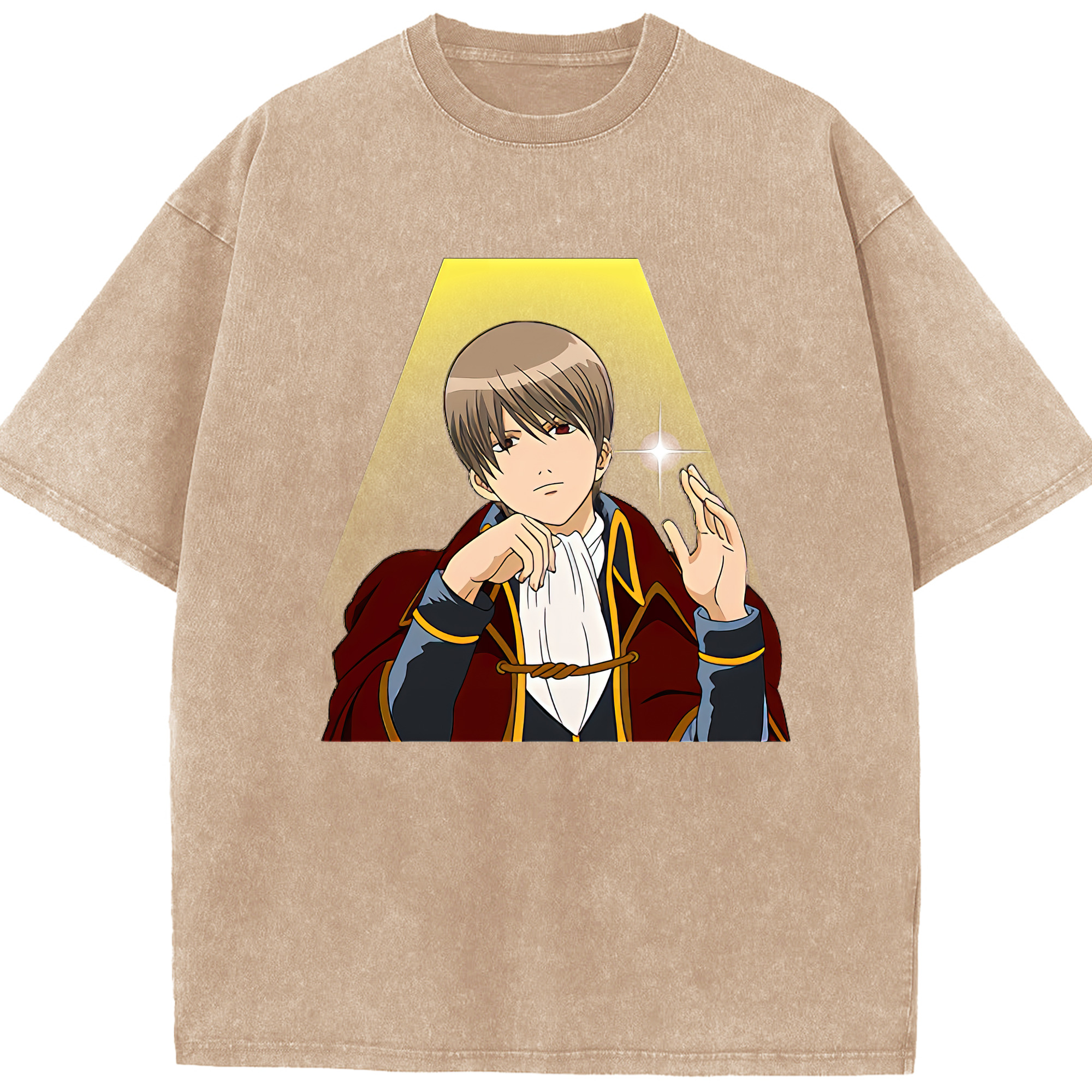 （画像用） ぎんたま 坂田銀時（さかたぎんとき） 神楽 志村新八（しむら しんぱち） GINTAMA Sakata Gintoki Kagura Shimura Shinpachi 綿100% ヴィンテージ風 半袖Tシャツ（フロントプリント）
