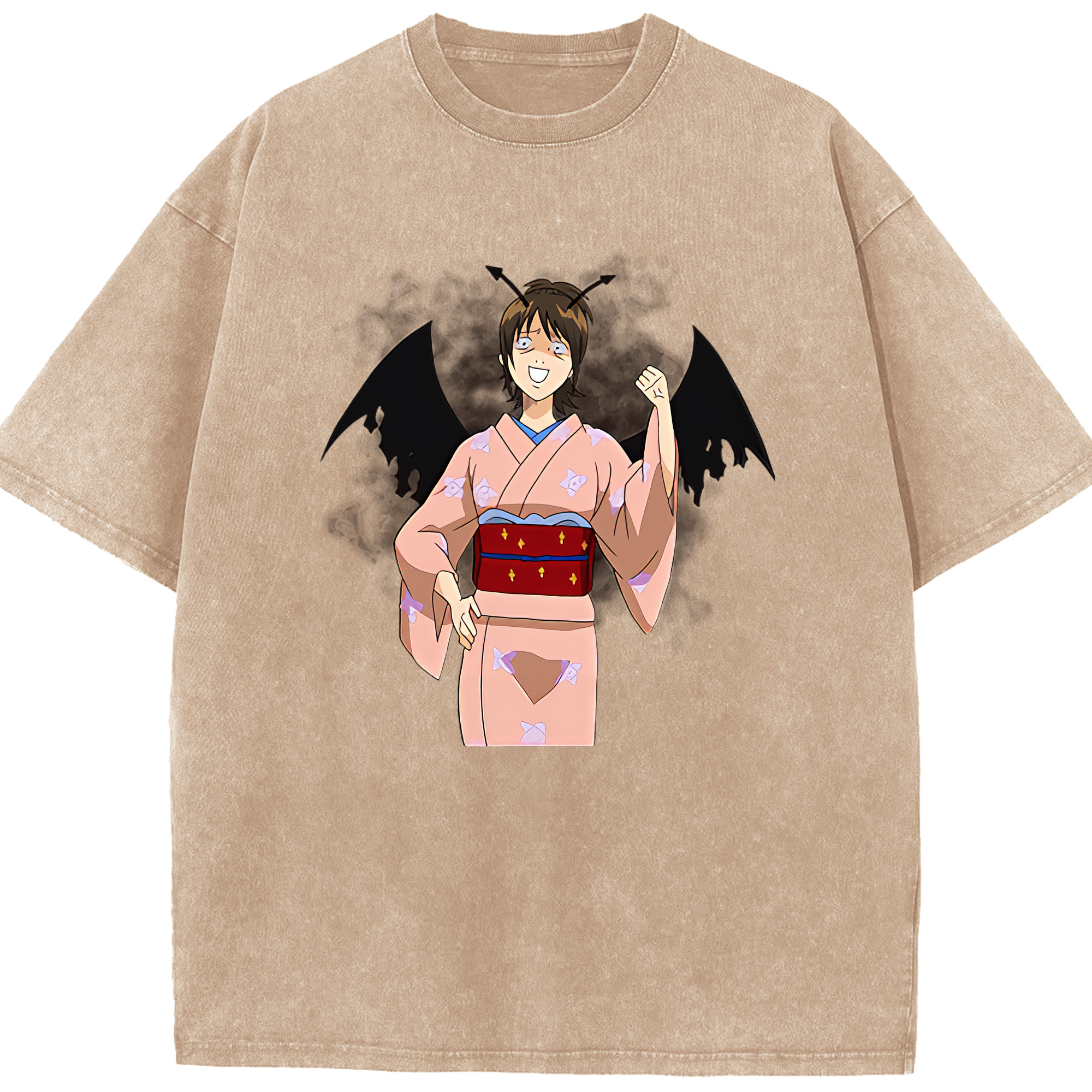 （画像用） ぎんたま 坂田銀時（さかたぎんとき） 神楽 志村新八（しむら しんぱち） GINTAMA Sakata Gintoki Kagura Shimura Shinpachi 綿100% ヴィンテージ風 半袖Tシャツ（フロントプリント）
