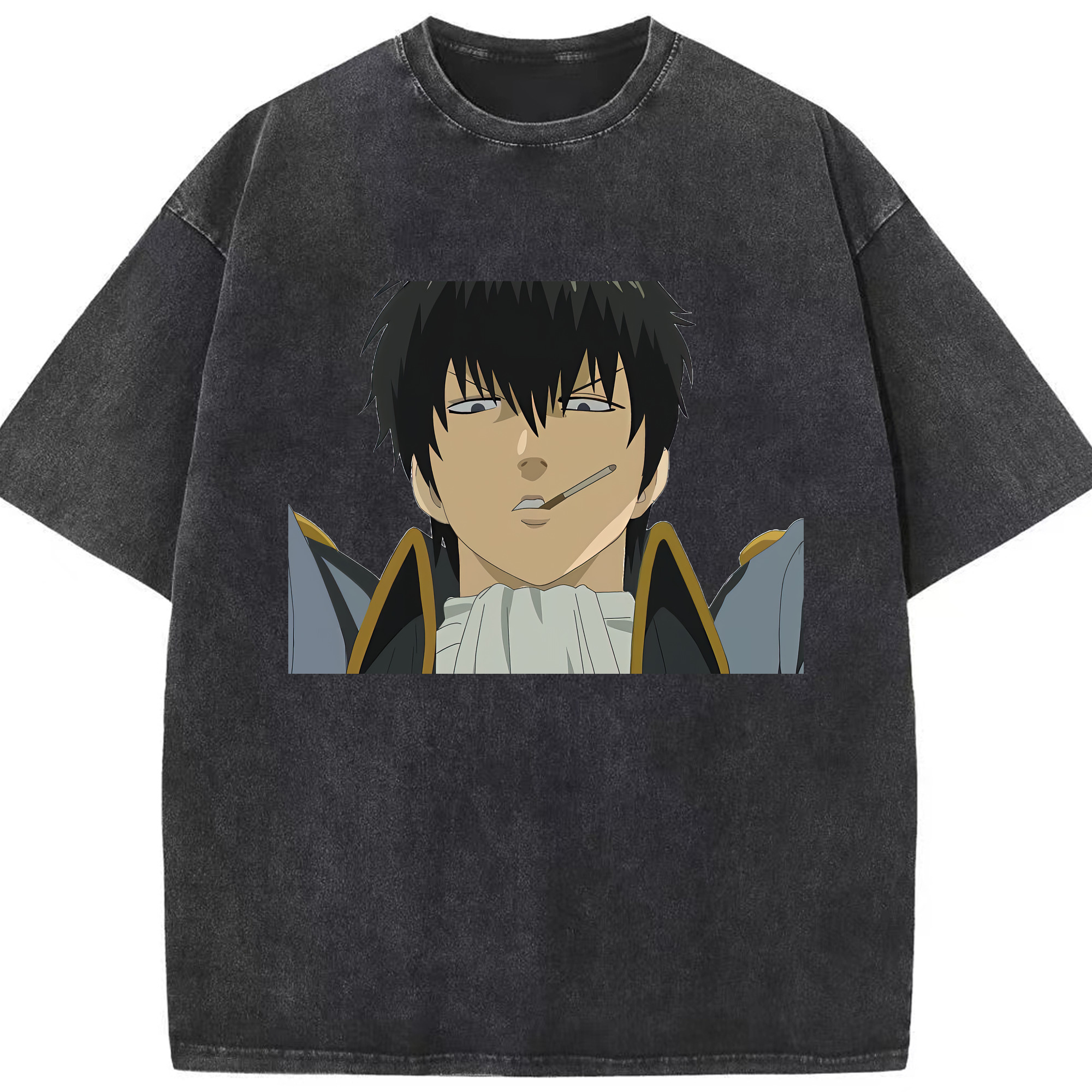 （画像用） ぎんたま 坂田銀時（さかたぎんとき） 神楽 志村新八（しむら しんぱち） GINTAMA Sakata Gintoki Kagura Shimura Shinpachi 綿100% ヴィンテージ風 半袖Tシャツ（フロントプリント）