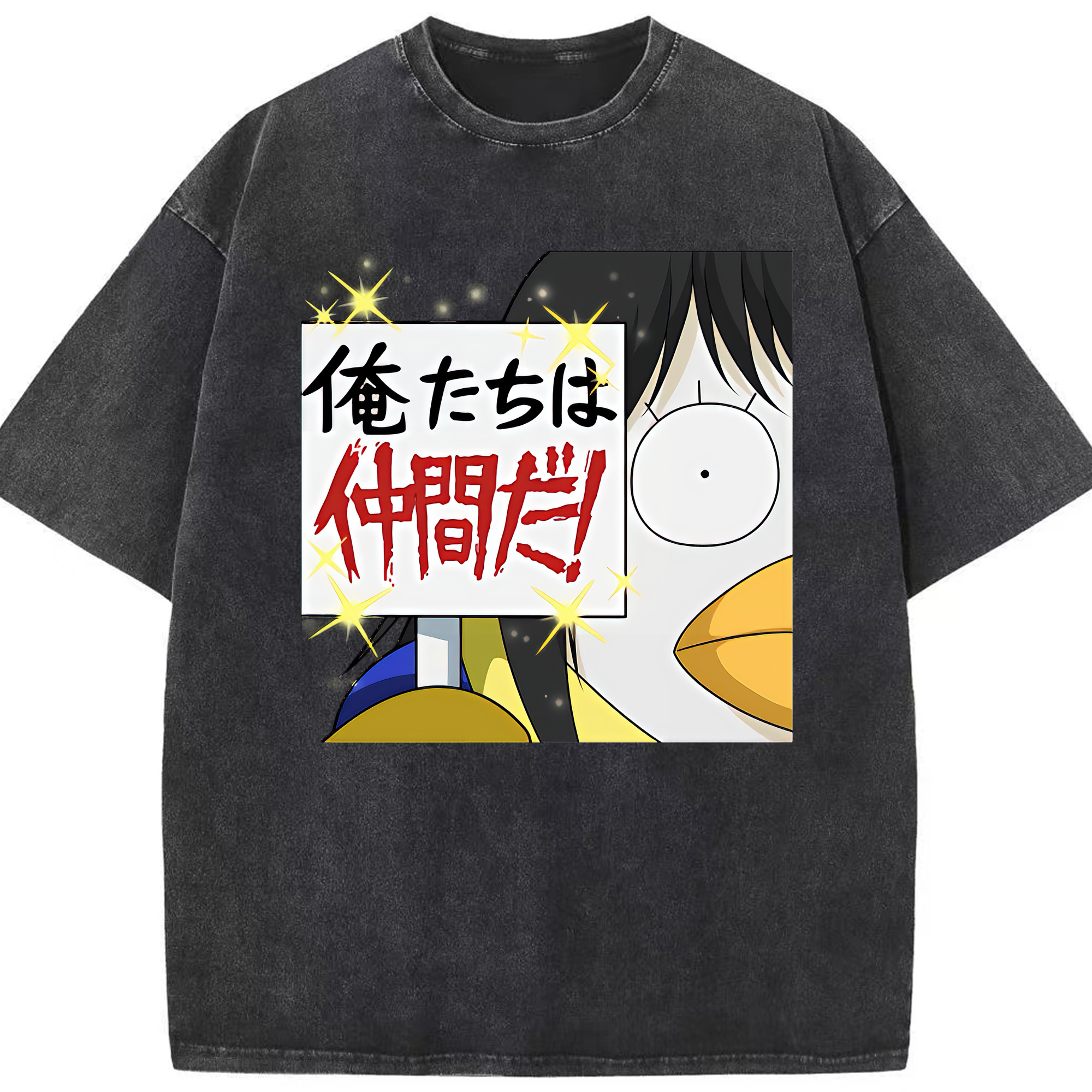 （画像用） ぎんたま 坂田銀時（さかたぎんとき） 神楽 志村新八（しむら しんぱち） GINTAMA Sakata Gintoki Kagura Shimura Shinpachi 綿100% ヴィンテージ風 半袖Tシャツ（フロントプリント）