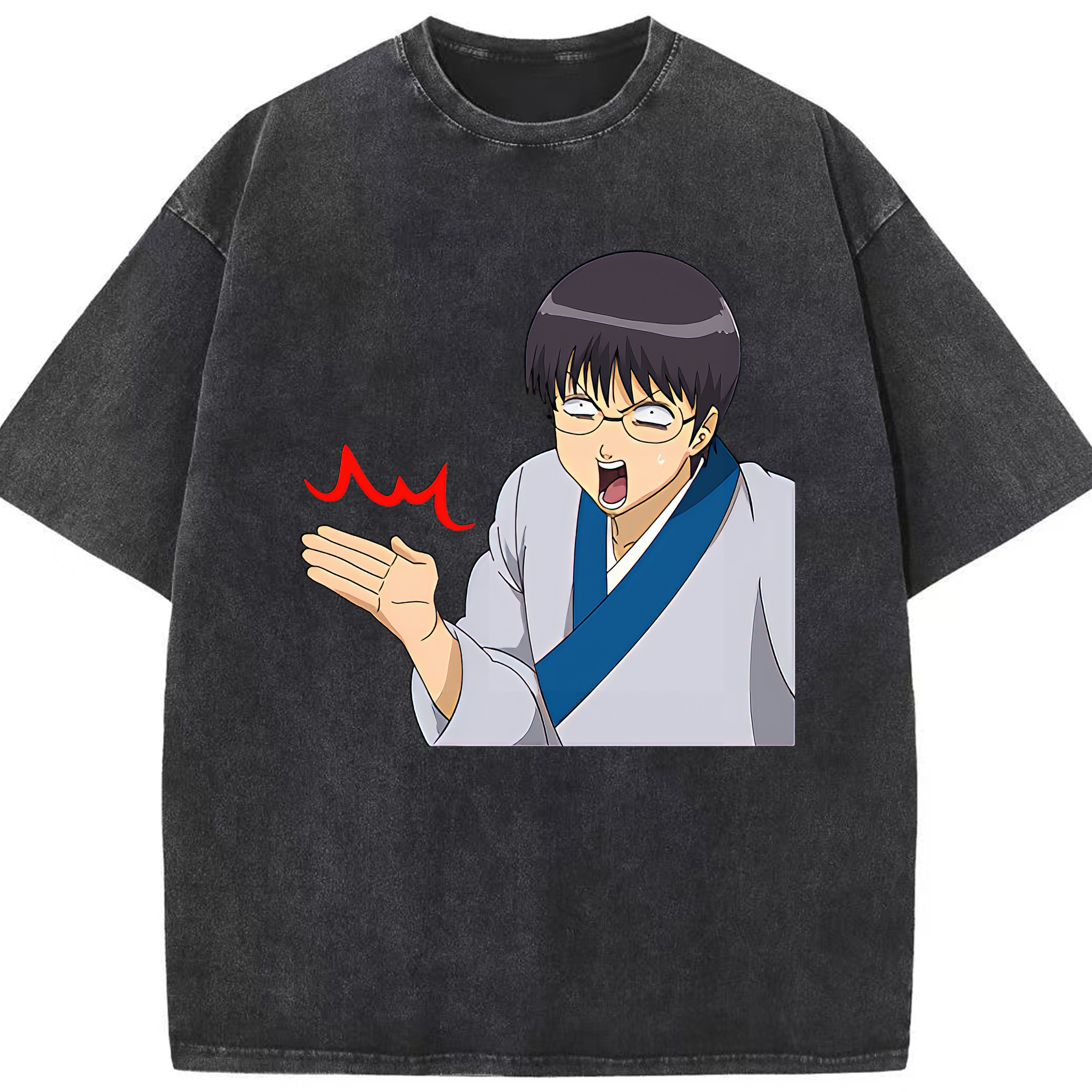 （画像用） ぎんたま 坂田銀時（さかたぎんとき） 神楽 志村新八（しむら しんぱち） GINTAMA Sakata Gintoki Kagura Shimura Shinpachi 綿100% ヴィンテージ風 半袖Tシャツ（フロントプリント）