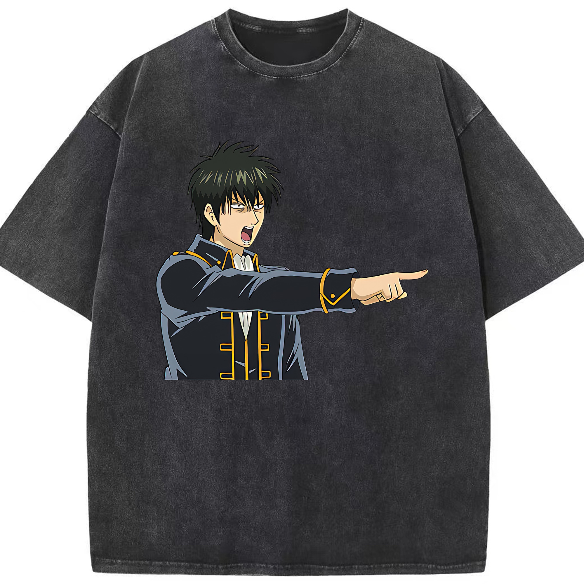 （画像用） ぎんたま 坂田銀時（さかたぎんとき） 神楽 志村新八（しむら しんぱち） GINTAMA Sakata Gintoki Kagura Shimura Shinpachi 綿100% ヴィンテージ風 半袖Tシャツ（フロントプリント）