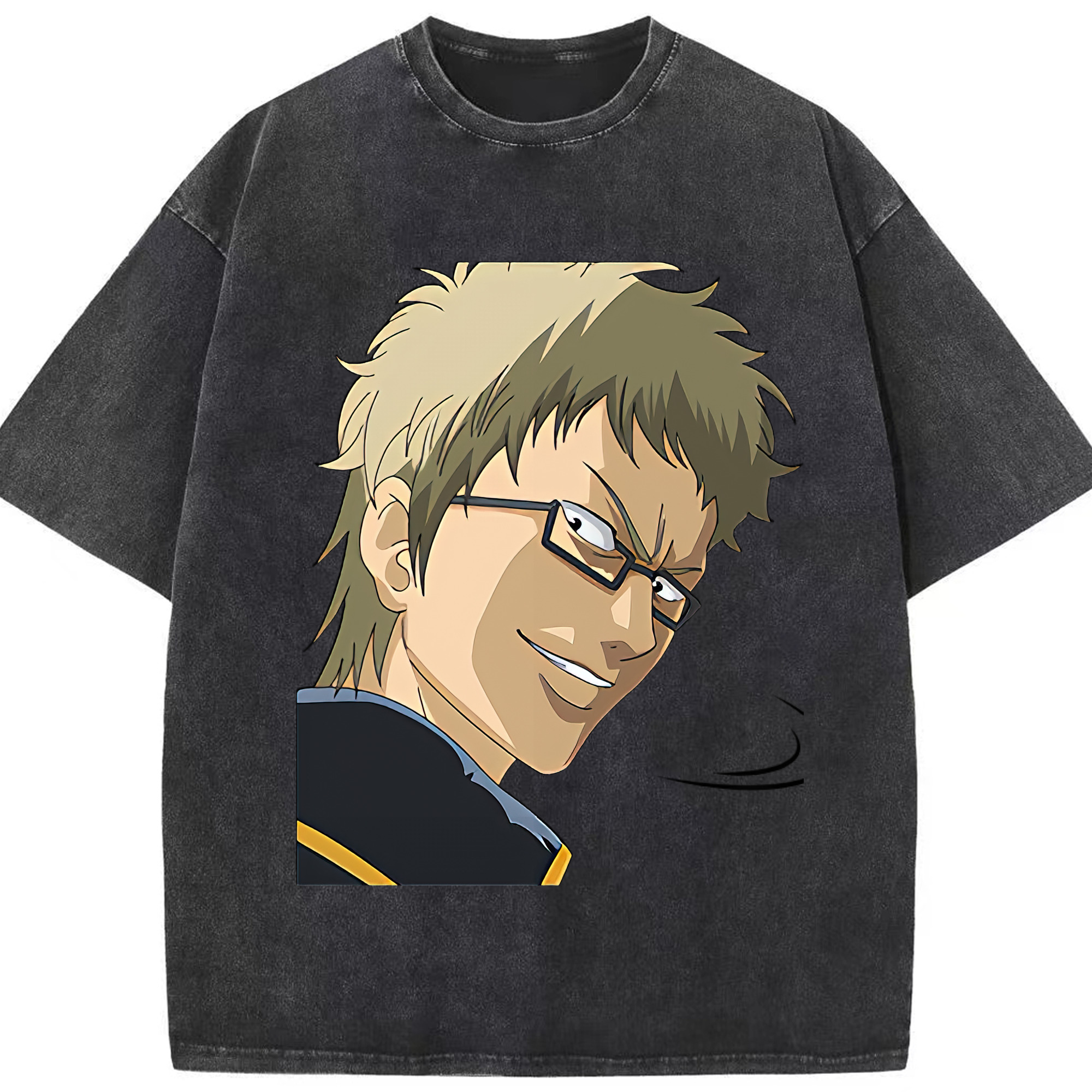（画像用） ぎんたま 坂田銀時（さかたぎんとき） 神楽 志村新八（しむら しんぱち） GINTAMA Sakata Gintoki Kagura Shimura Shinpachi 綿100% ヴィンテージ風 半袖Tシャツ（フロントプリント）
