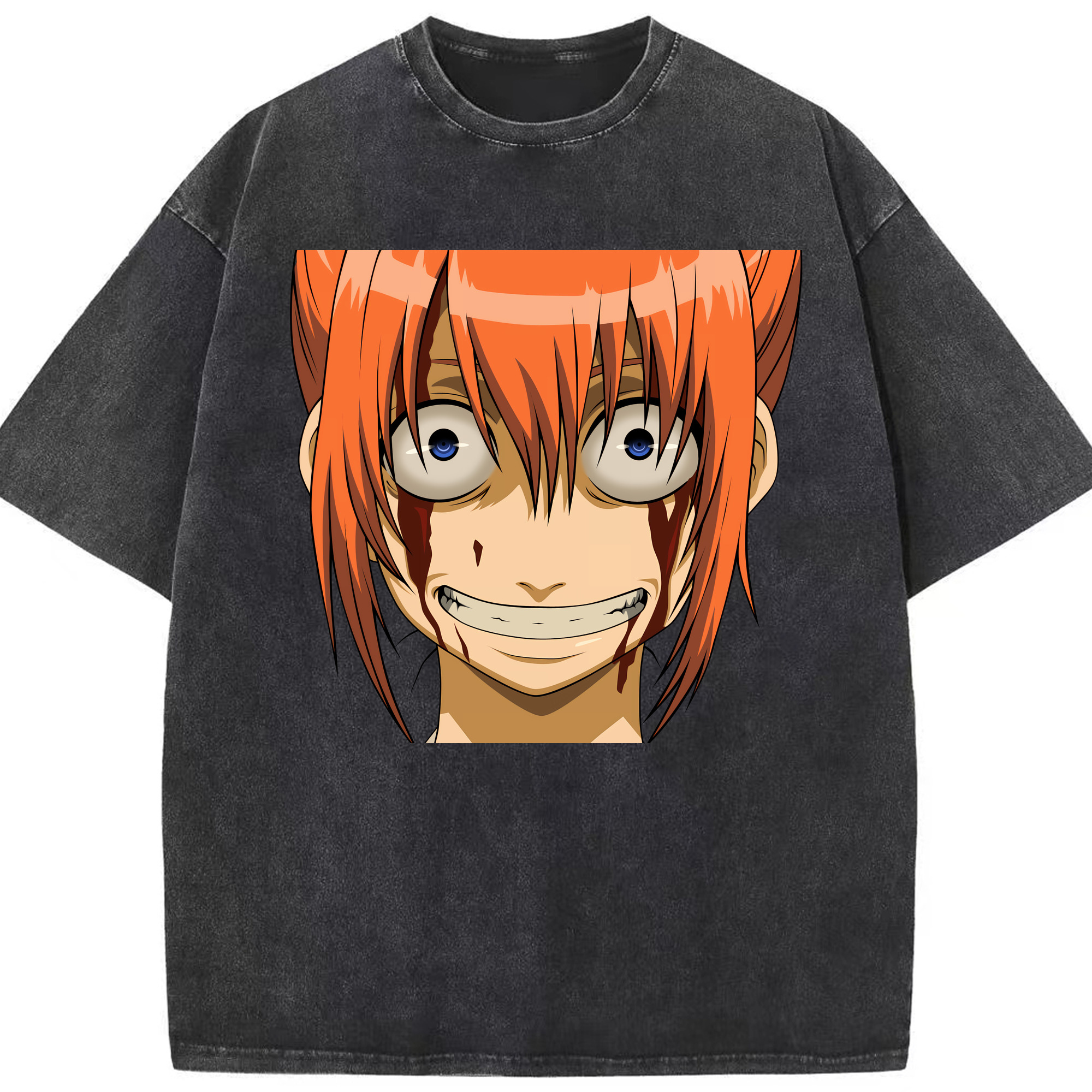 （画像用） ぎんたま 坂田銀時（さかたぎんとき） 神楽 志村新八（しむら しんぱち） GINTAMA Sakata Gintoki Kagura Shimura Shinpachi 綿100% ヴィンテージ風 半袖Tシャツ（フロントプリント）