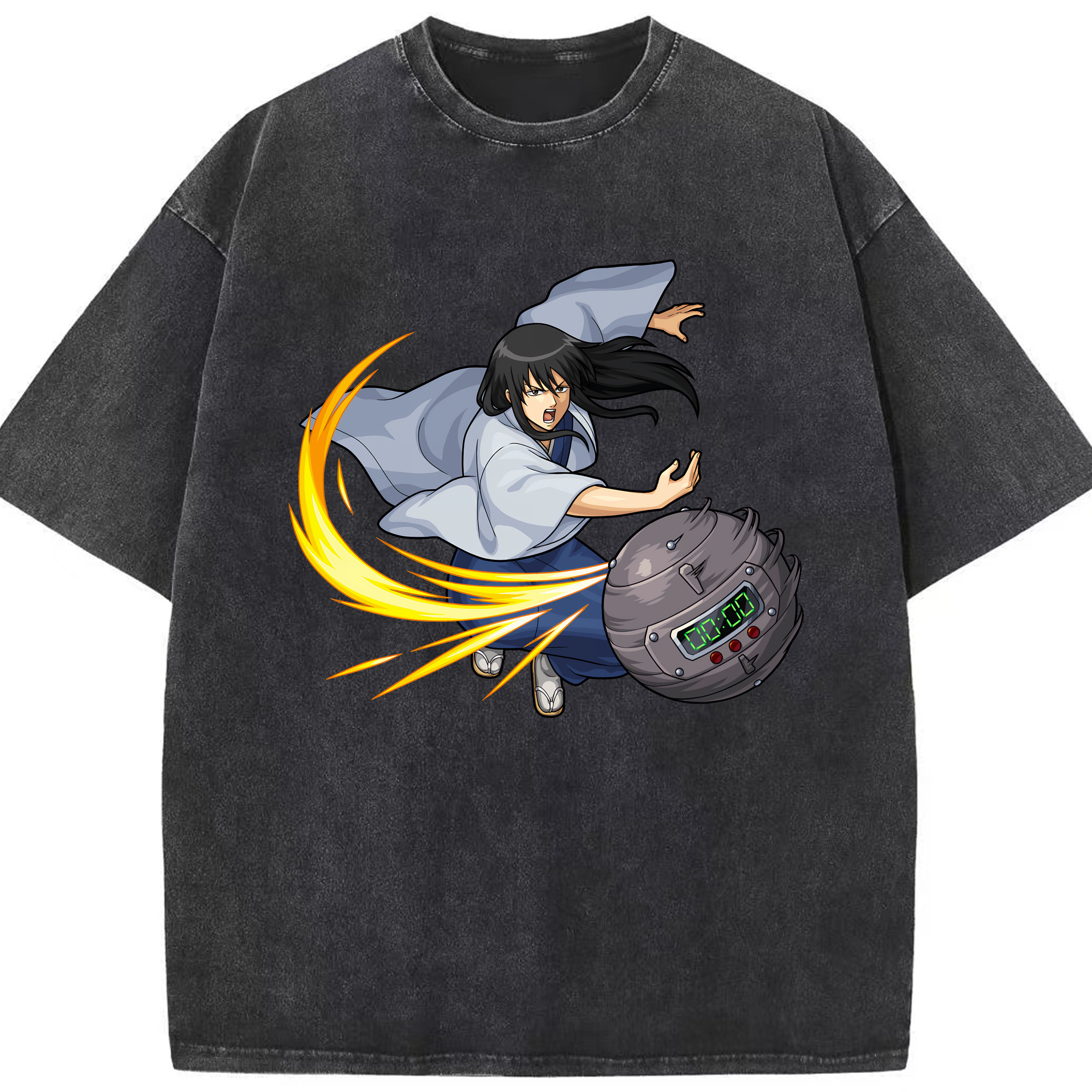 （画像用） ぎんたま 坂田銀時（さかたぎんとき） 神楽 志村新八（しむら しんぱち） GINTAMA Sakata Gintoki Kagura Shimura Shinpachi 綿100% ヴィンテージ風 半袖Tシャツ（フロントプリント）