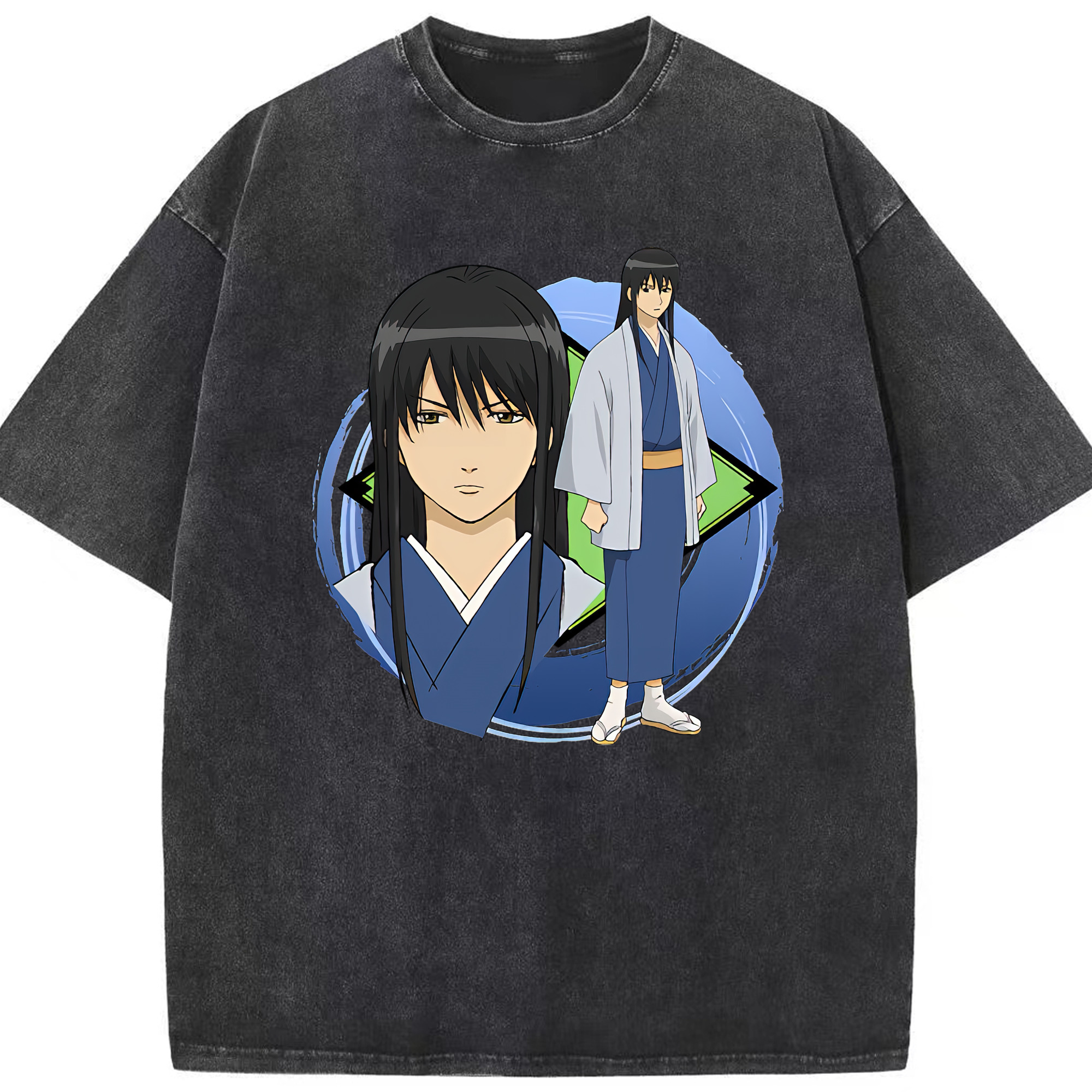 （画像用） ぎんたま 坂田銀時（さかたぎんとき） 神楽 志村新八（しむら しんぱち） GINTAMA Sakata Gintoki Kagura Shimura Shinpachi 綿100% ヴィンテージ風 半袖Tシャツ（フロントプリント）