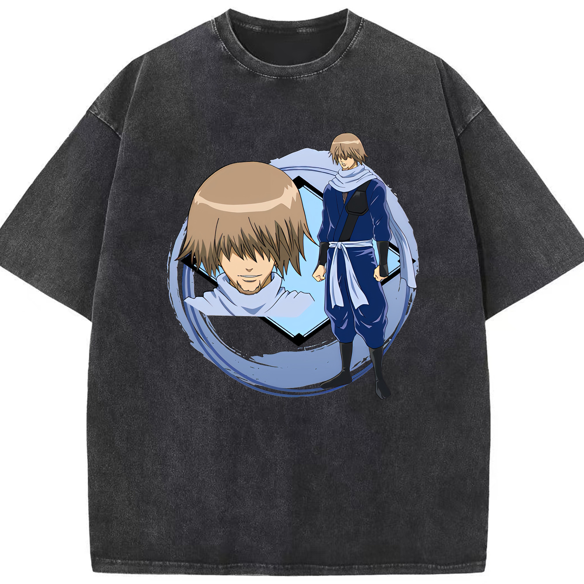 （画像用） ぎんたま 坂田銀時（さかたぎんとき） 神楽 志村新八（しむら しんぱち） GINTAMA Sakata Gintoki Kagura Shimura Shinpachi 綿100% ヴィンテージ風 半袖Tシャツ（フロントプリント）