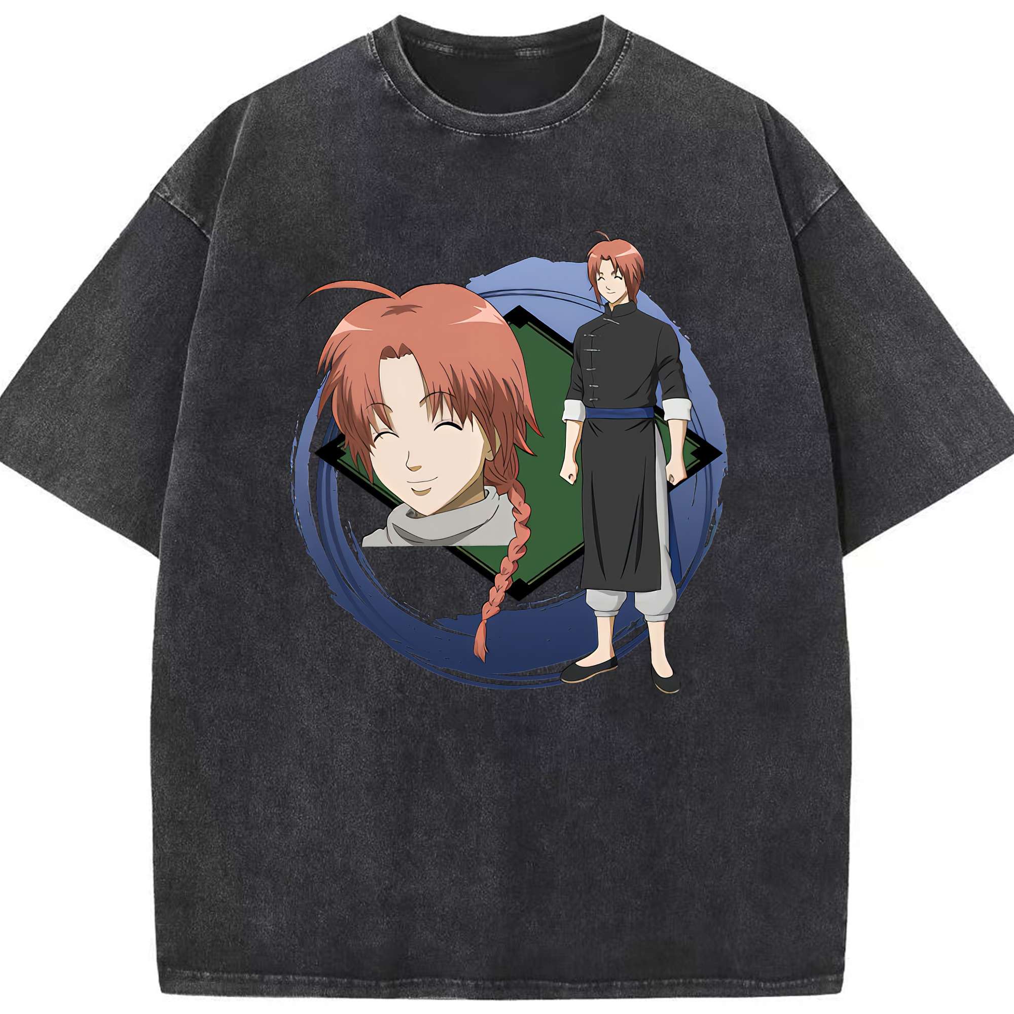 （画像用） ぎんたま 坂田銀時（さかたぎんとき） 神楽 志村新八（しむら しんぱち） GINTAMA Sakata Gintoki Kagura Shimura Shinpachi 綿100% ヴィンテージ風 半袖Tシャツ（フロントプリント）