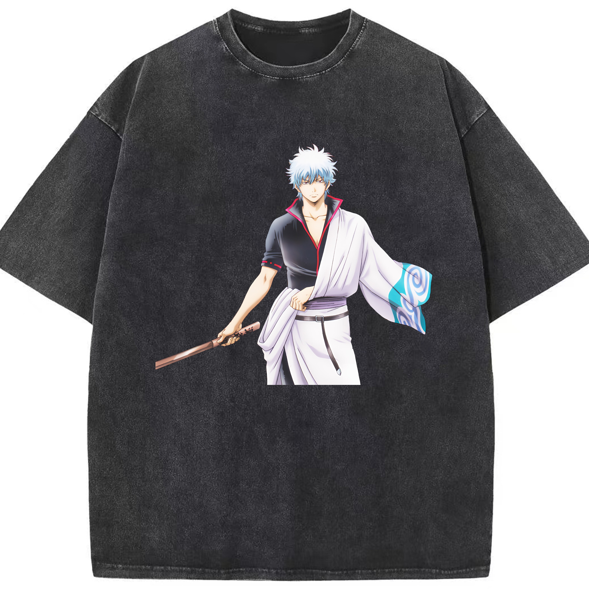 （画像用） ぎんたま 坂田銀時（さかたぎんとき） 神楽 志村新八（しむら しんぱち） GINTAMA Sakata Gintoki Kagura Shimura Shinpachi 綿100% ヴィンテージ風 半袖Tシャツ（フロントプリント）
