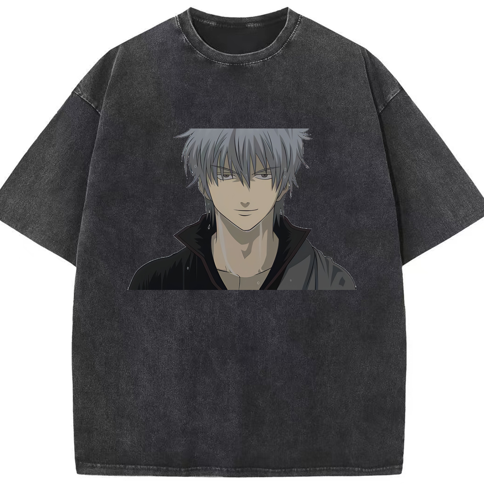 （画像用） ぎんたま 坂田銀時（さかたぎんとき） 神楽 志村新八（しむら しんぱち） GINTAMA Sakata Gintoki Kagura Shimura Shinpachi 綿100% ヴィンテージ風 半袖Tシャツ（フロントプリント）