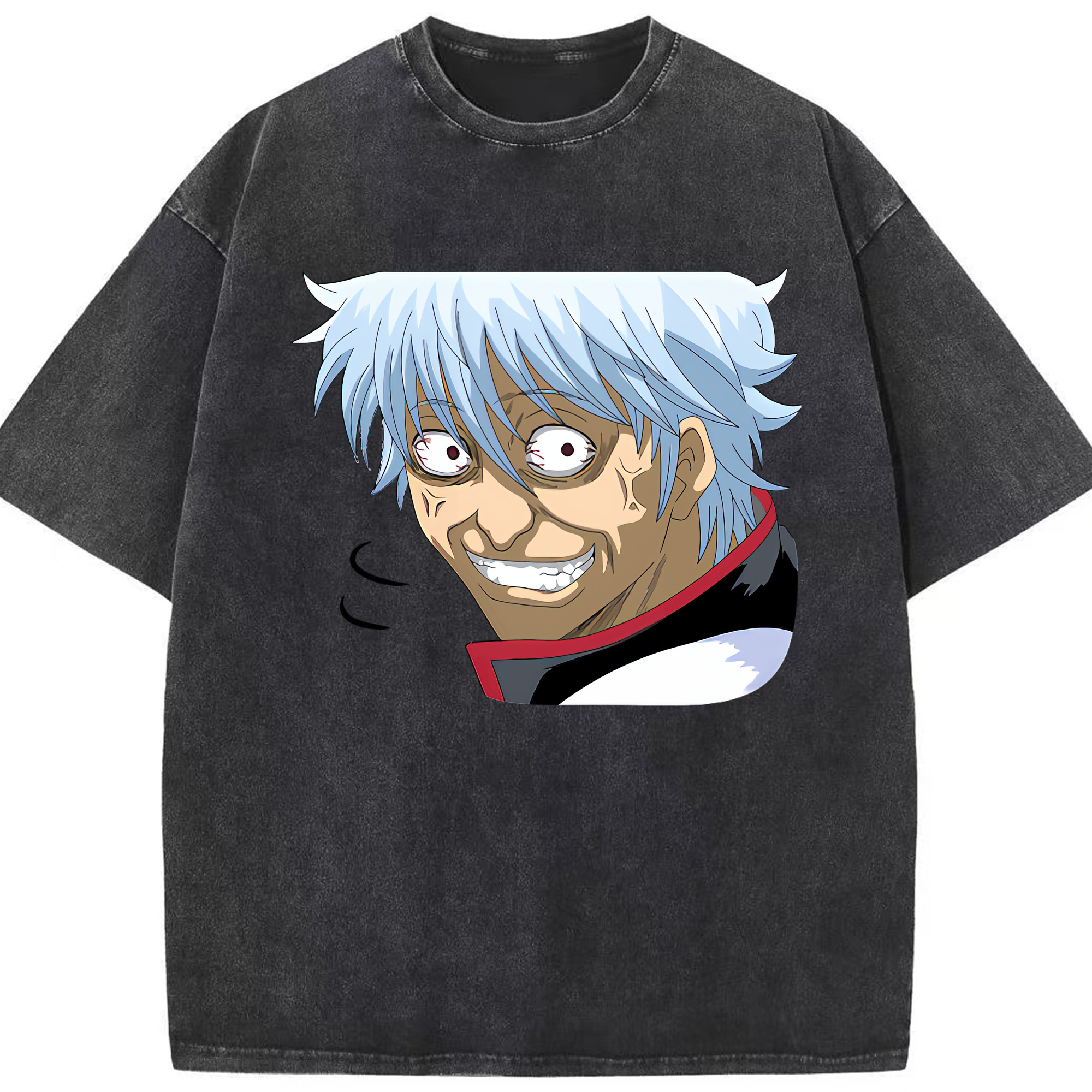 （画像用） ぎんたま 坂田銀時（さかたぎんとき） 神楽 志村新八（しむら しんぱち） GINTAMA Sakata Gintoki Kagura Shimura Shinpachi 綿100% ヴィンテージ風 半袖Tシャツ（フロントプリント）
