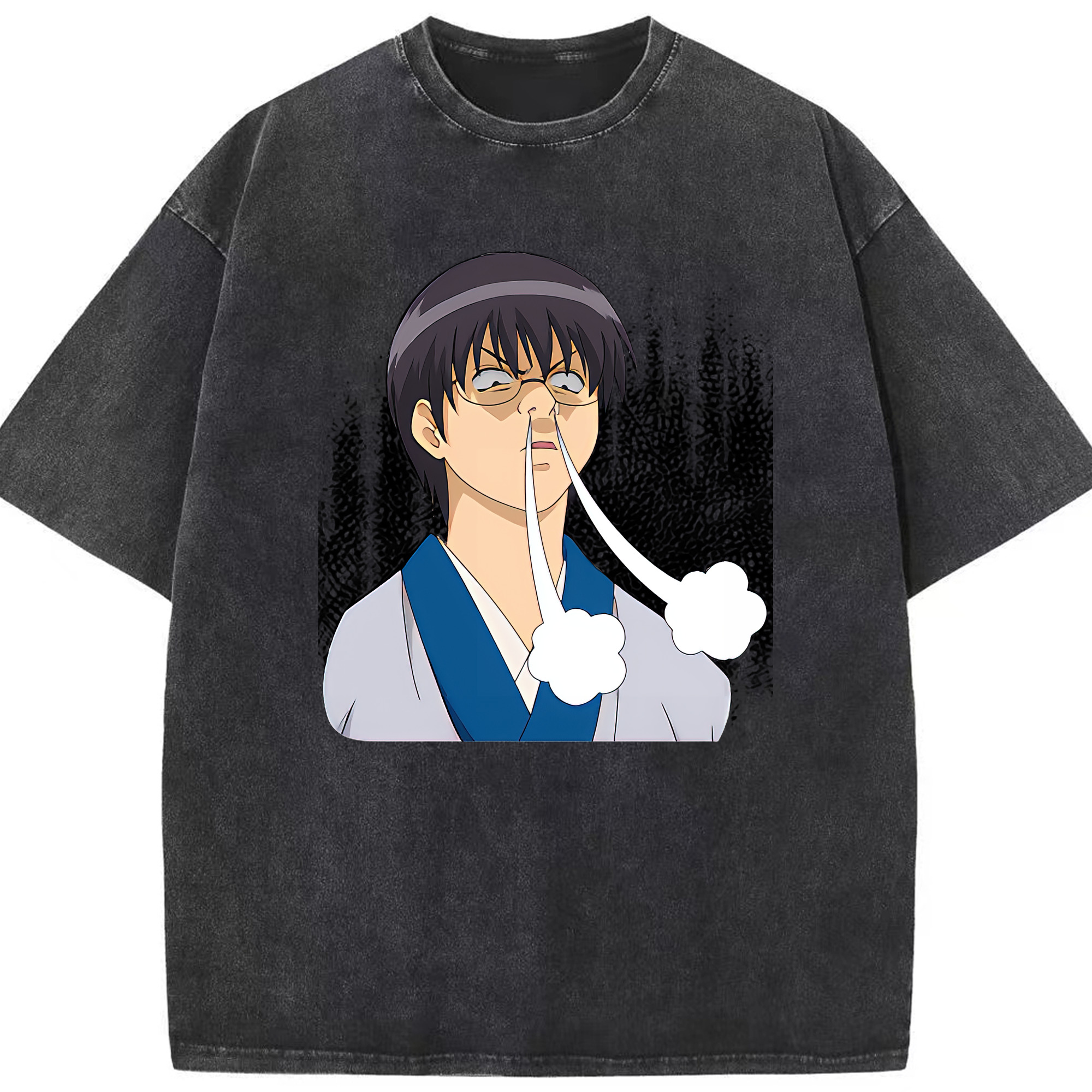 （画像用） ぎんたま 坂田銀時（さかたぎんとき） 神楽 志村新八（しむら しんぱち） GINTAMA Sakata Gintoki Kagura Shimura Shinpachi 綿100% ヴィンテージ風 半袖Tシャツ（フロントプリント）