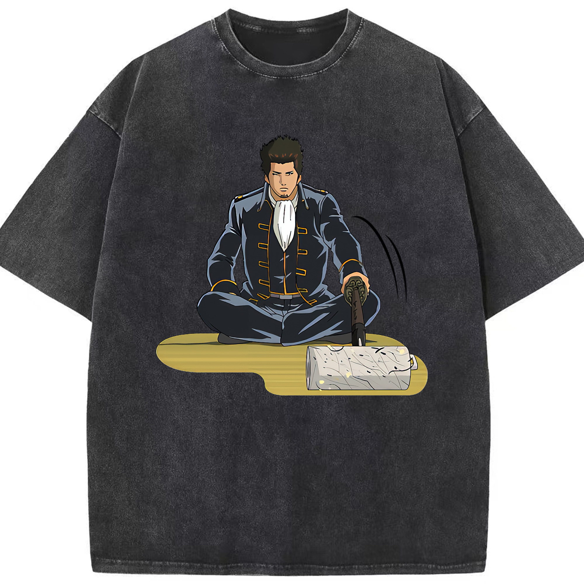 （画像用） ぎんたま 坂田銀時（さかたぎんとき） 神楽 志村新八（しむら しんぱち） GINTAMA Sakata Gintoki Kagura Shimura Shinpachi 綿100% ヴィンテージ風 半袖Tシャツ（フロントプリント）