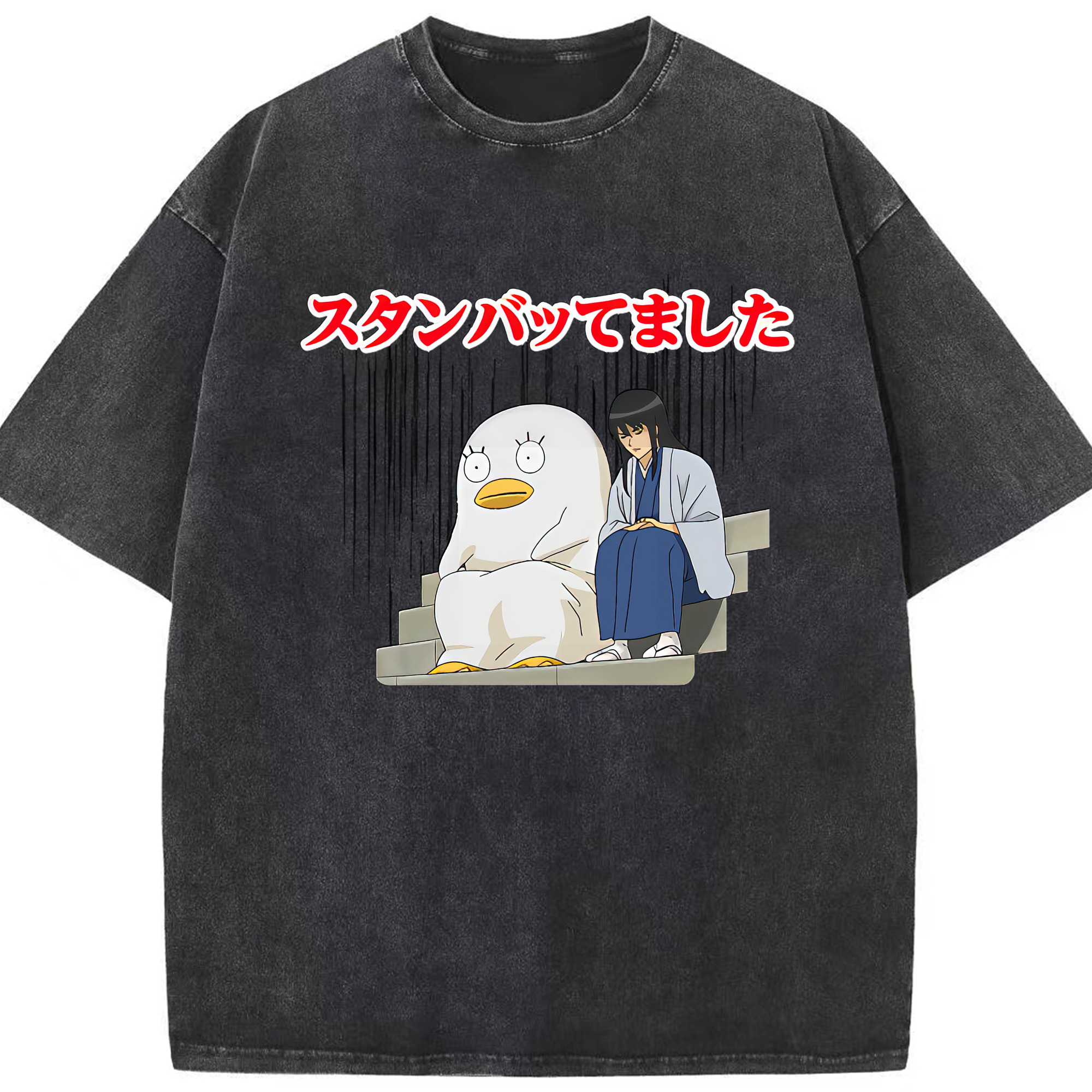 （画像用） ぎんたま 坂田銀時（さかたぎんとき） 神楽 志村新八（しむら しんぱち） GINTAMA Sakata Gintoki Kagura Shimura Shinpachi 綿100% ヴィンテージ風 半袖Tシャツ（フロントプリント）