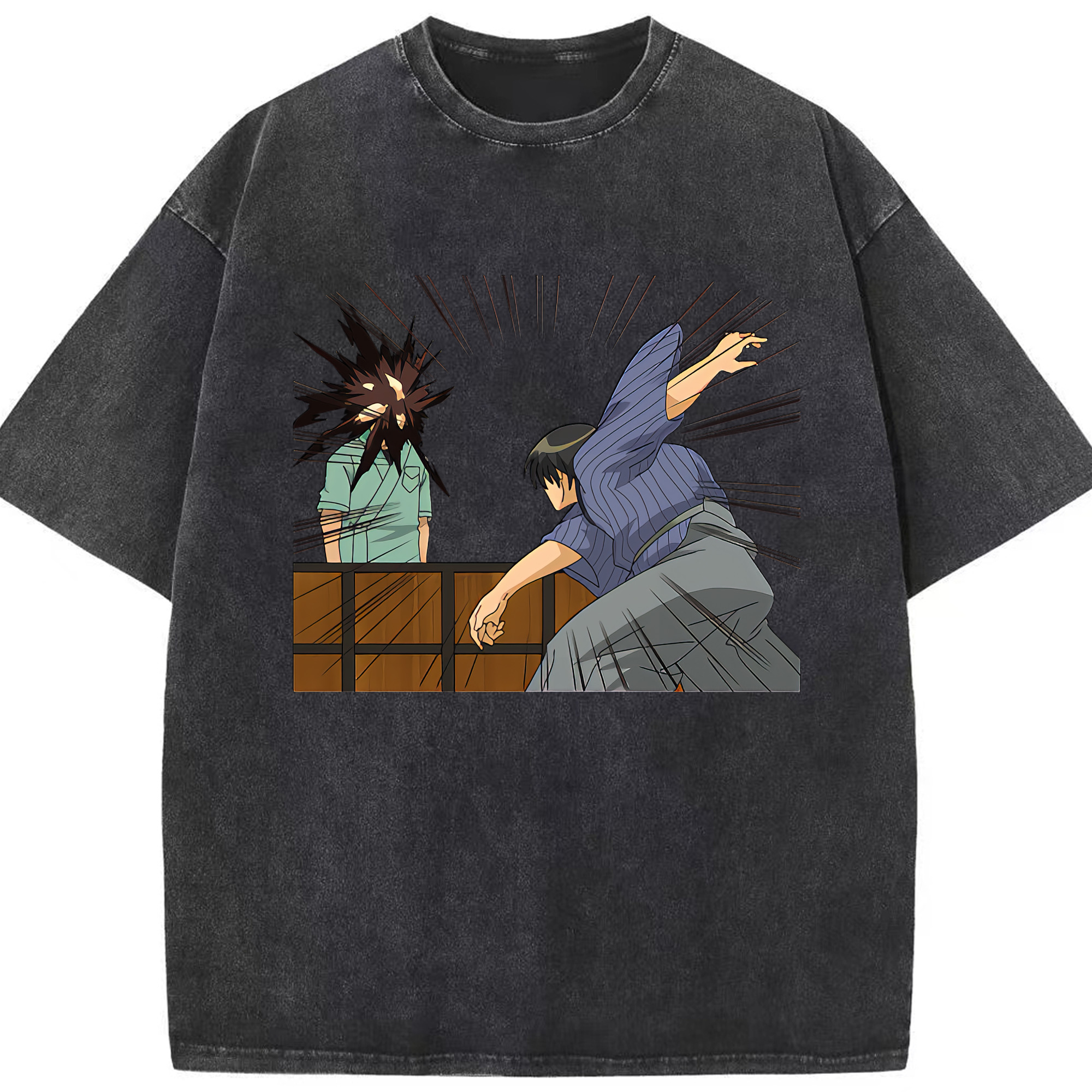 （画像用） ぎんたま 坂田銀時（さかたぎんとき） 神楽 志村新八（しむら しんぱち） GINTAMA Sakata Gintoki Kagura Shimura Shinpachi 綿100% ヴィンテージ風 半袖Tシャツ（フロントプリント）