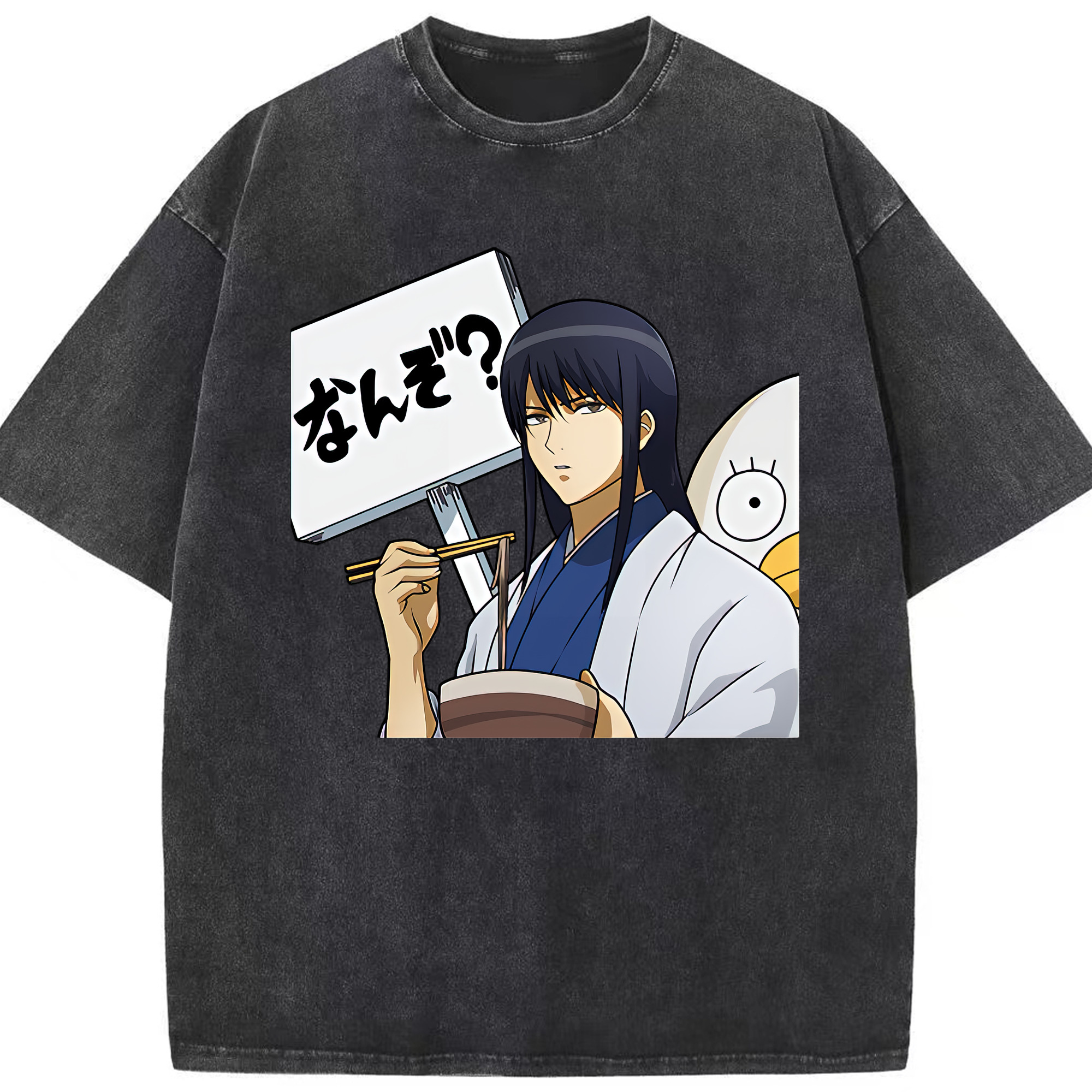 （画像用） ぎんたま 坂田銀時（さかたぎんとき） 神楽 志村新八（しむら しんぱち） GINTAMA Sakata Gintoki Kagura Shimura Shinpachi 綿100% ヴィンテージ風 半袖Tシャツ（フロントプリント）