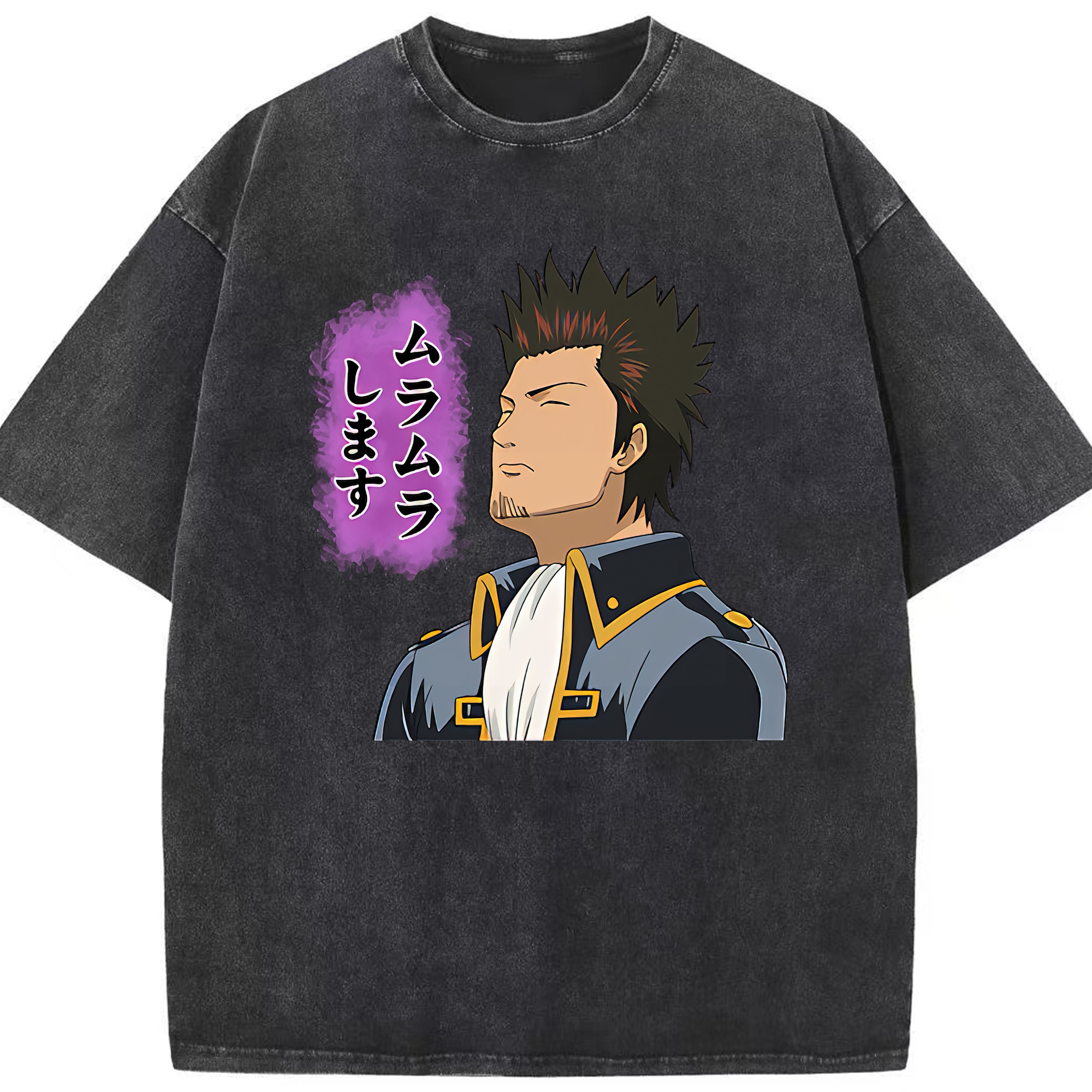 （画像用） ぎんたま 坂田銀時（さかたぎんとき） 神楽 志村新八（しむら しんぱち） GINTAMA Sakata Gintoki Kagura Shimura Shinpachi 綿100% ヴィンテージ風 半袖Tシャツ（フロントプリント）