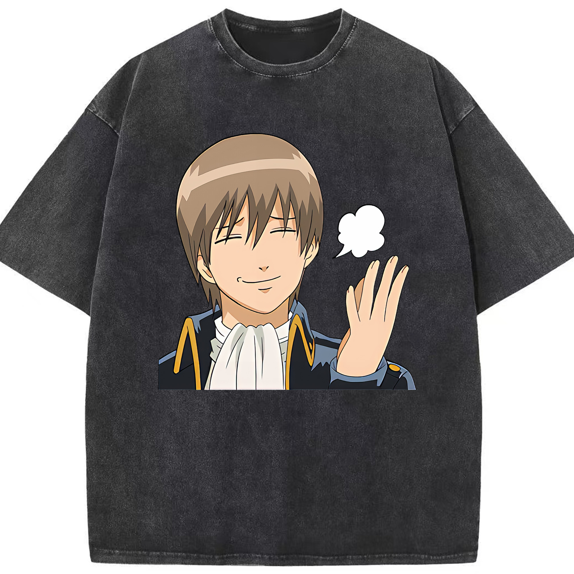 （画像用） ぎんたま 坂田銀時（さかたぎんとき） 神楽 志村新八（しむら しんぱち） GINTAMA Sakata Gintoki Kagura Shimura Shinpachi 綿100% ヴィンテージ風 半袖Tシャツ（フロントプリント）