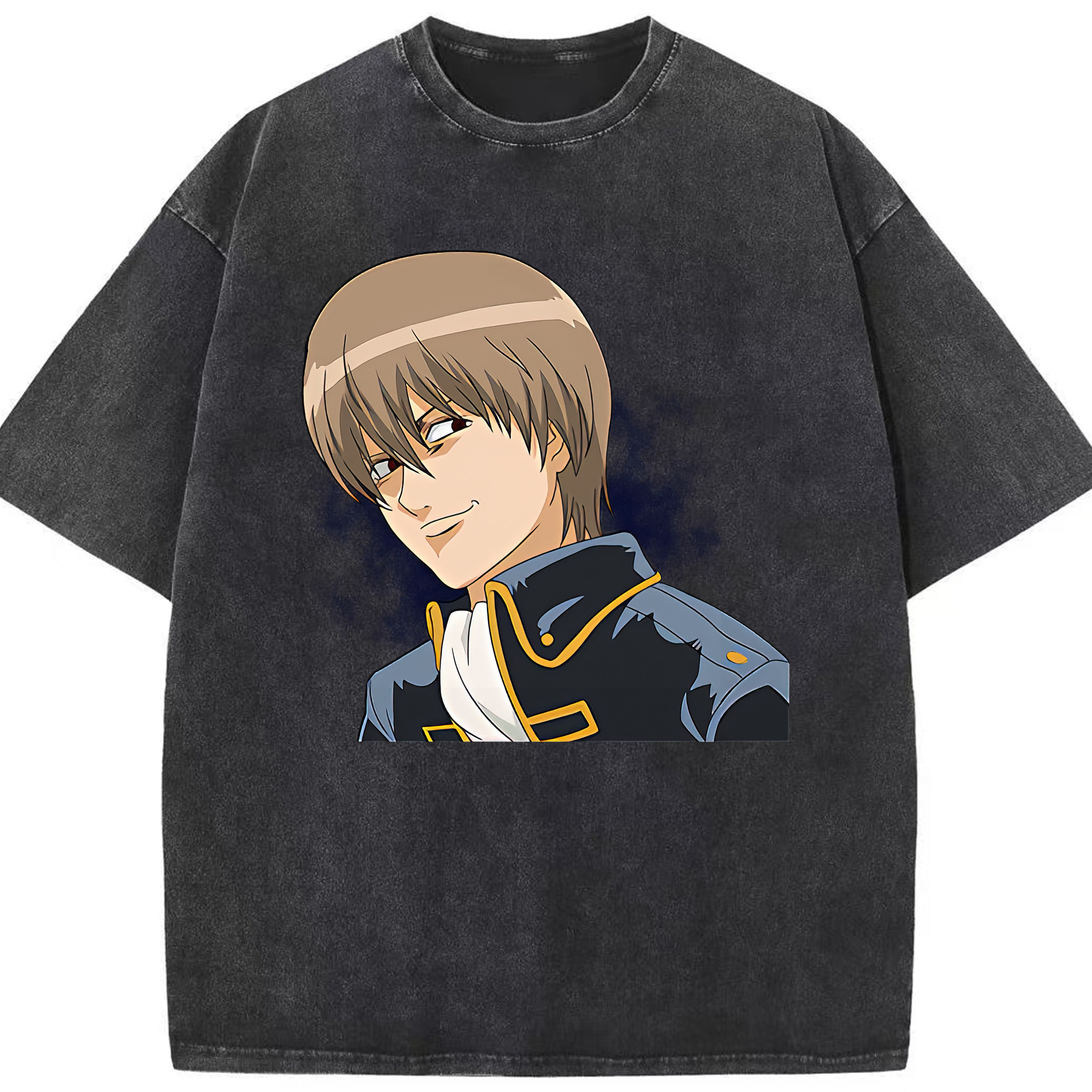 （画像用） ぎんたま 坂田銀時（さかたぎんとき） 神楽 志村新八（しむら しんぱち） GINTAMA Sakata Gintoki Kagura Shimura Shinpachi 綿100% ヴィンテージ風 半袖Tシャツ（フロントプリント）