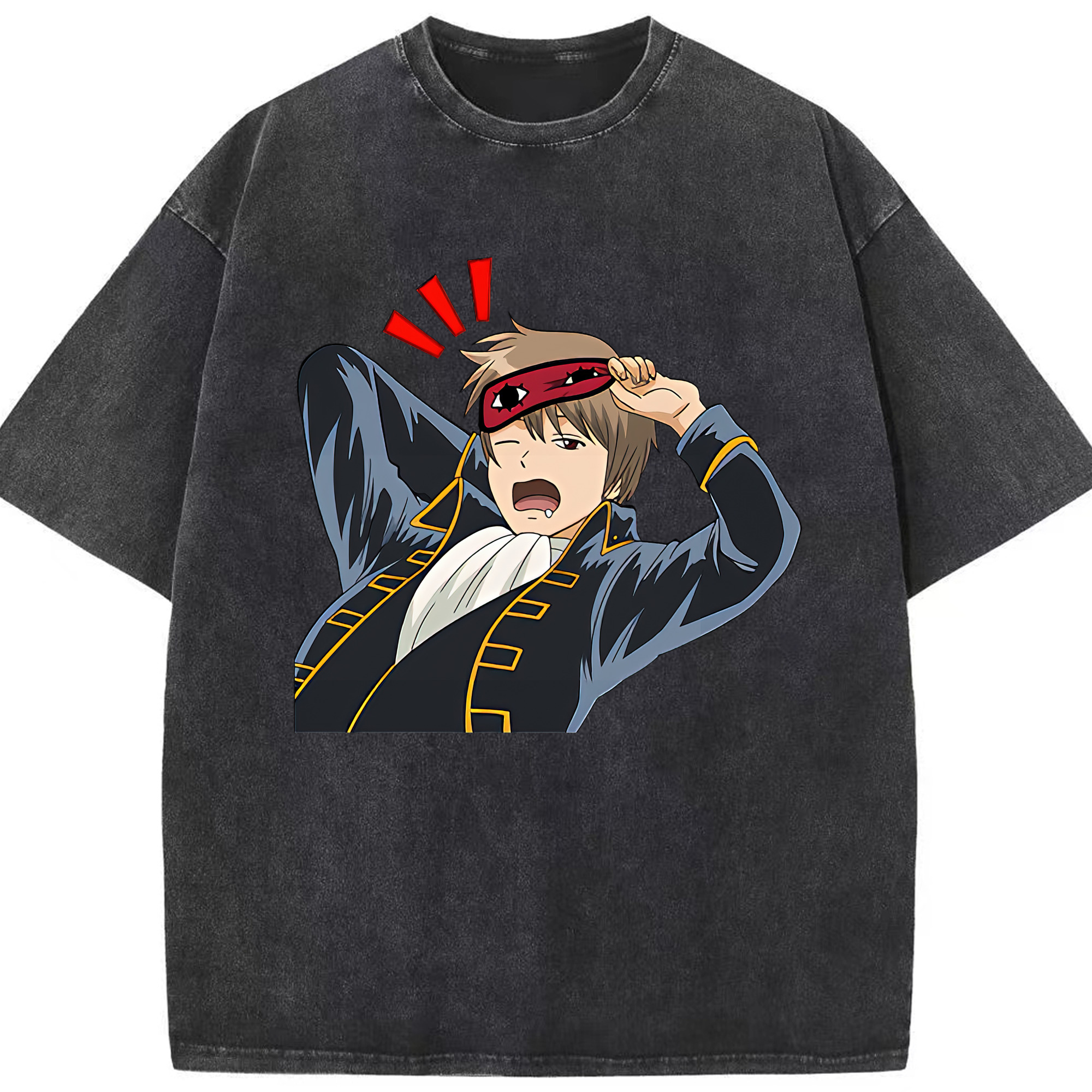 （画像用） ぎんたま 坂田銀時（さかたぎんとき） 神楽 志村新八（しむら しんぱち） GINTAMA Sakata Gintoki Kagura Shimura Shinpachi 綿100% ヴィンテージ風 半袖Tシャツ（フロントプリント）